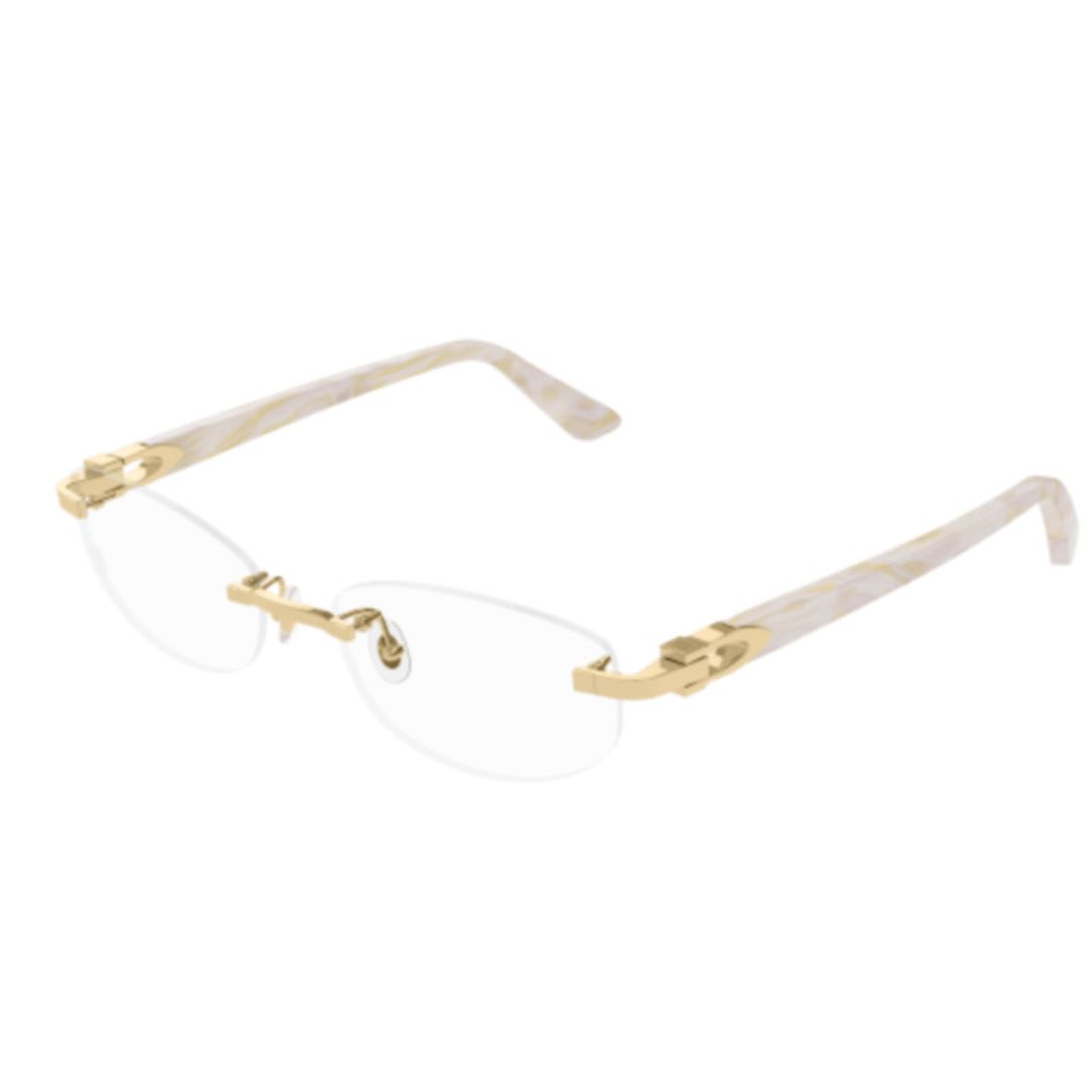 Cartier Eyewear Ct0318o-005 Gold-ivory-transparent