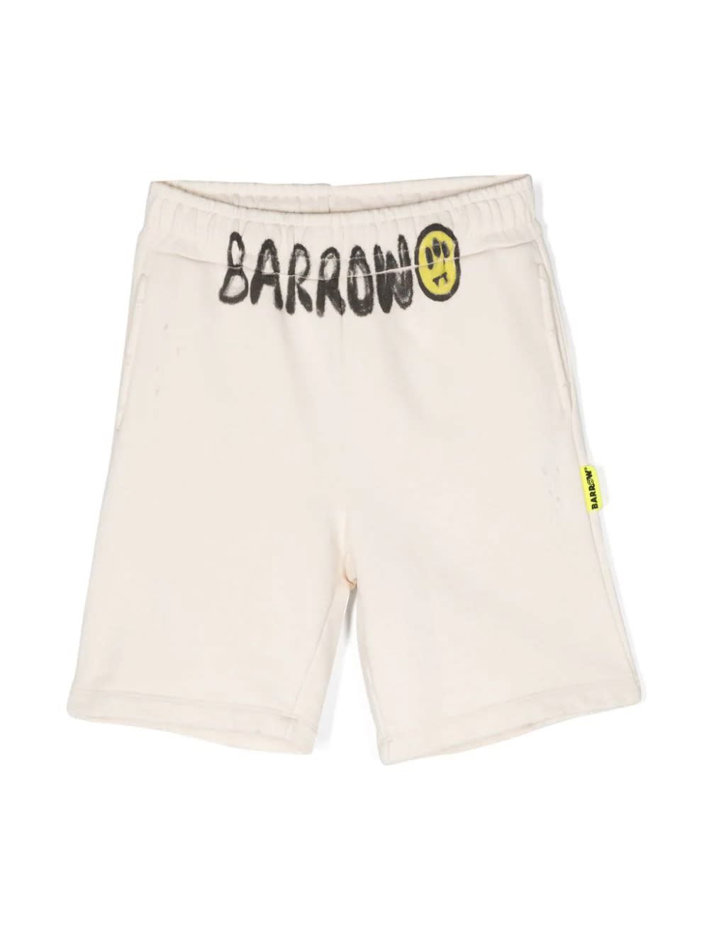 Barrow Beige Cotton Shorts With Logo