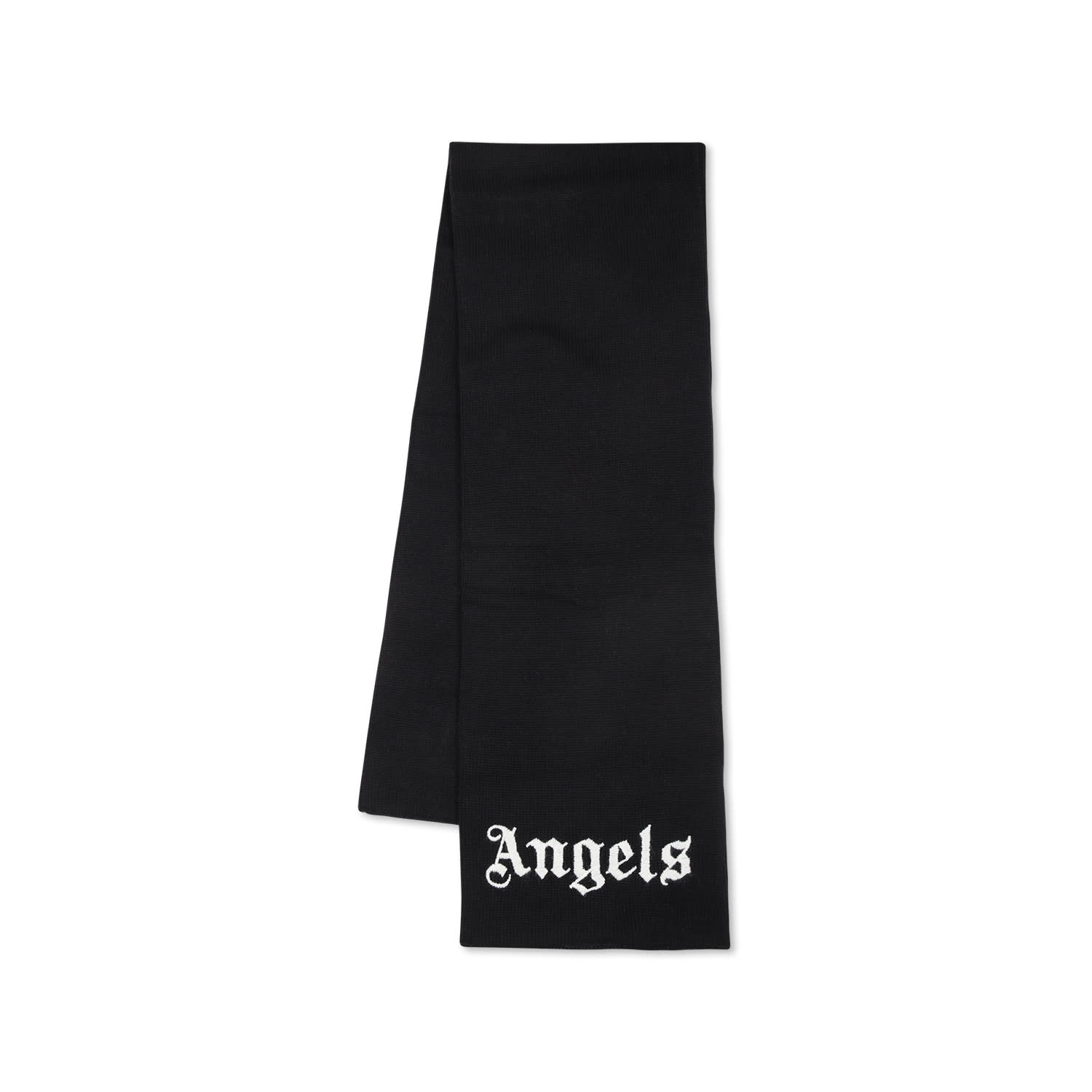 Palm Angels Black Scarf For Boy With Logo