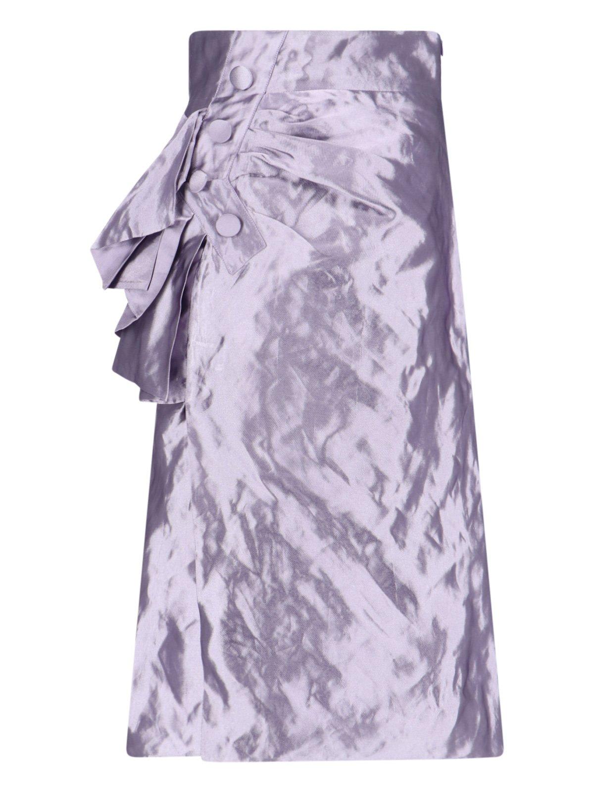Maison Margiela Draped Detailed Midi Skirt