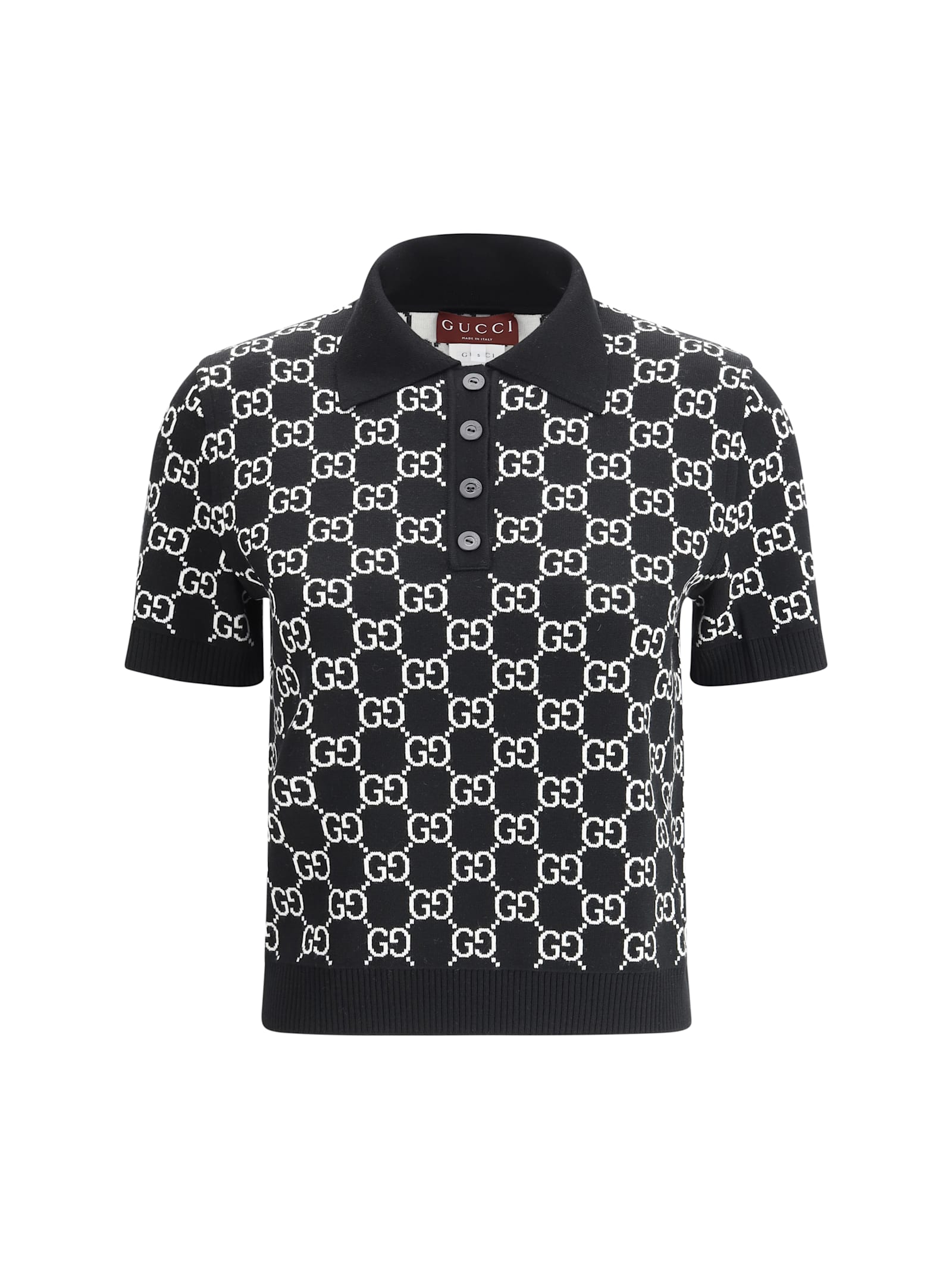 Gucci Gg Wool Jacquard Polo Top