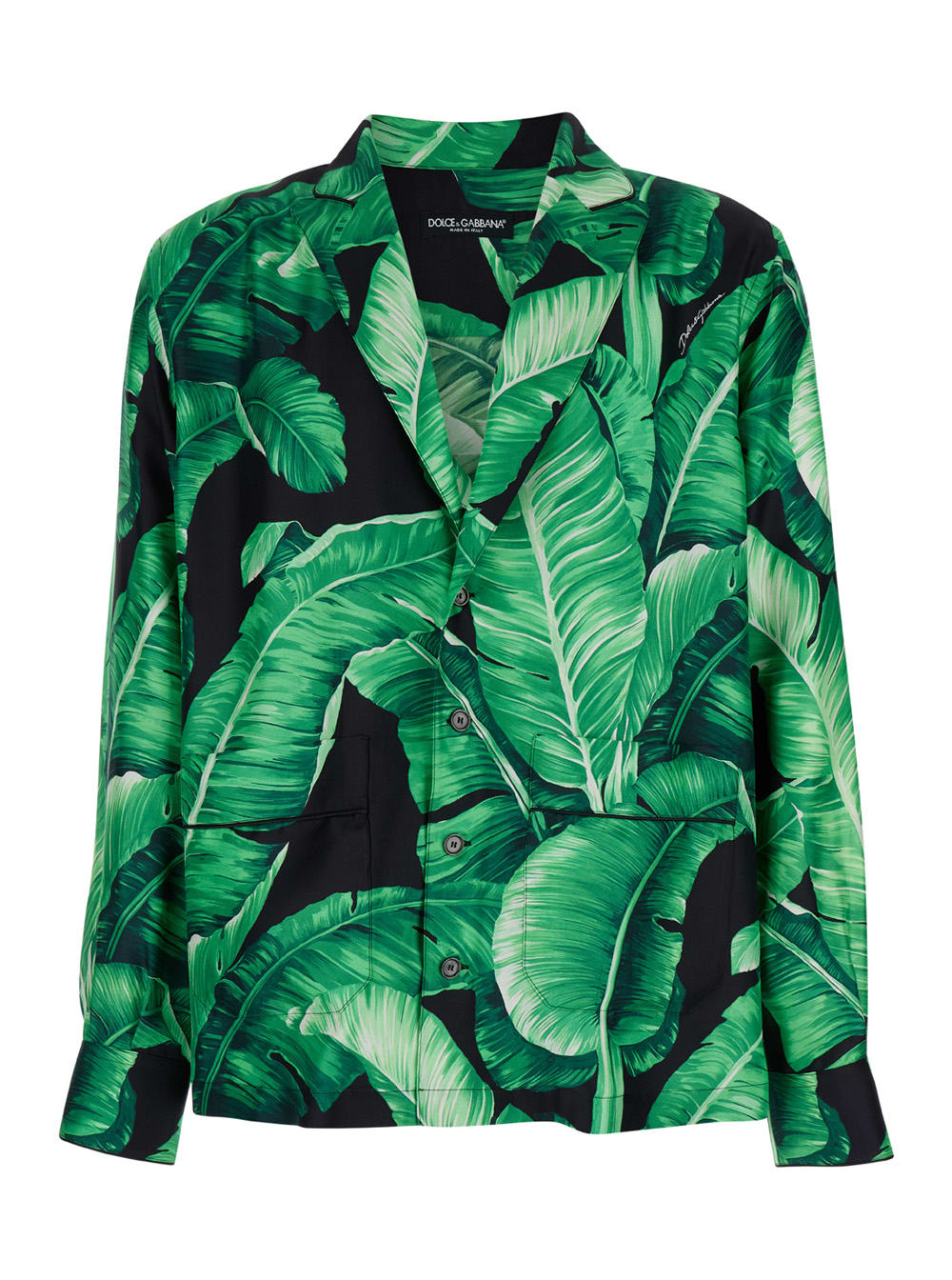 Dolce & Gabbana Leaf Print Shirt In Silk