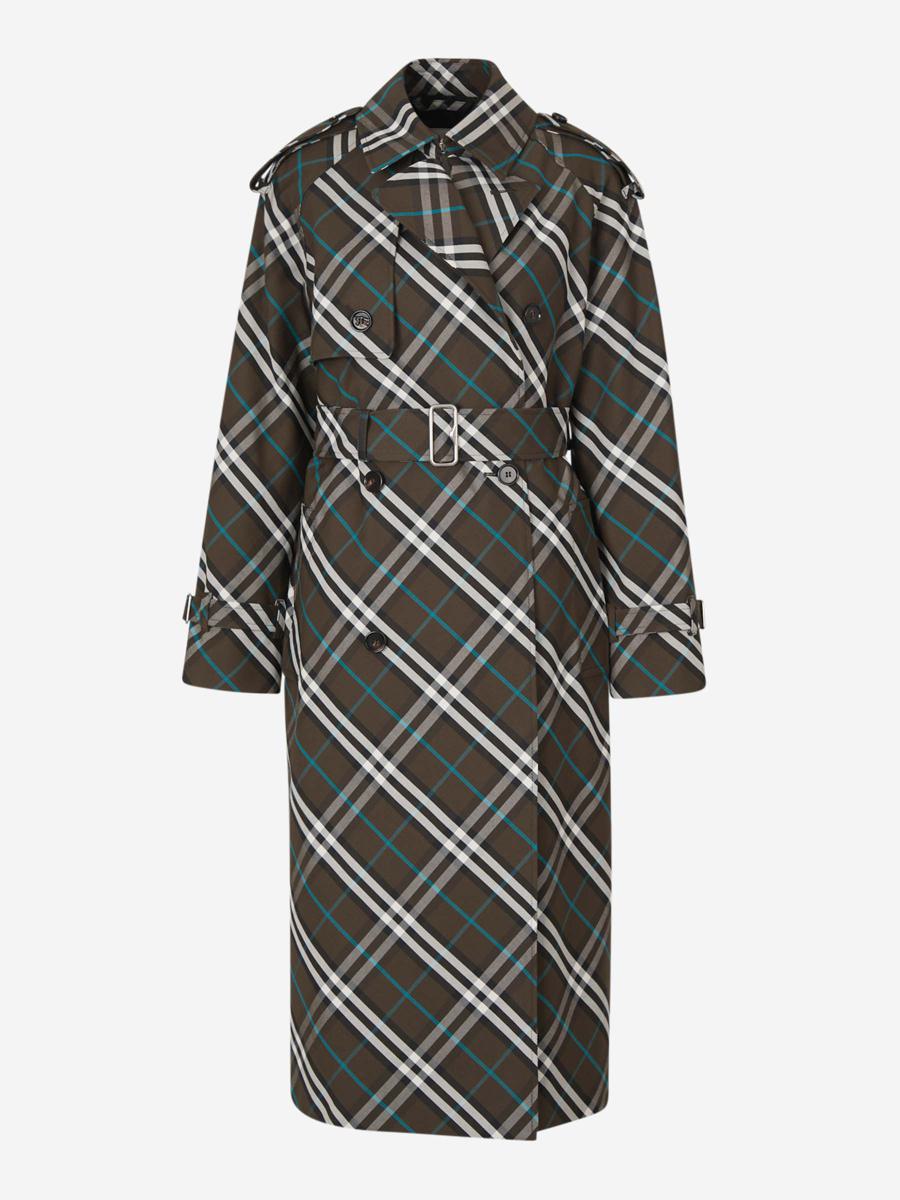 Burberry Checkered Motif Trench Coat