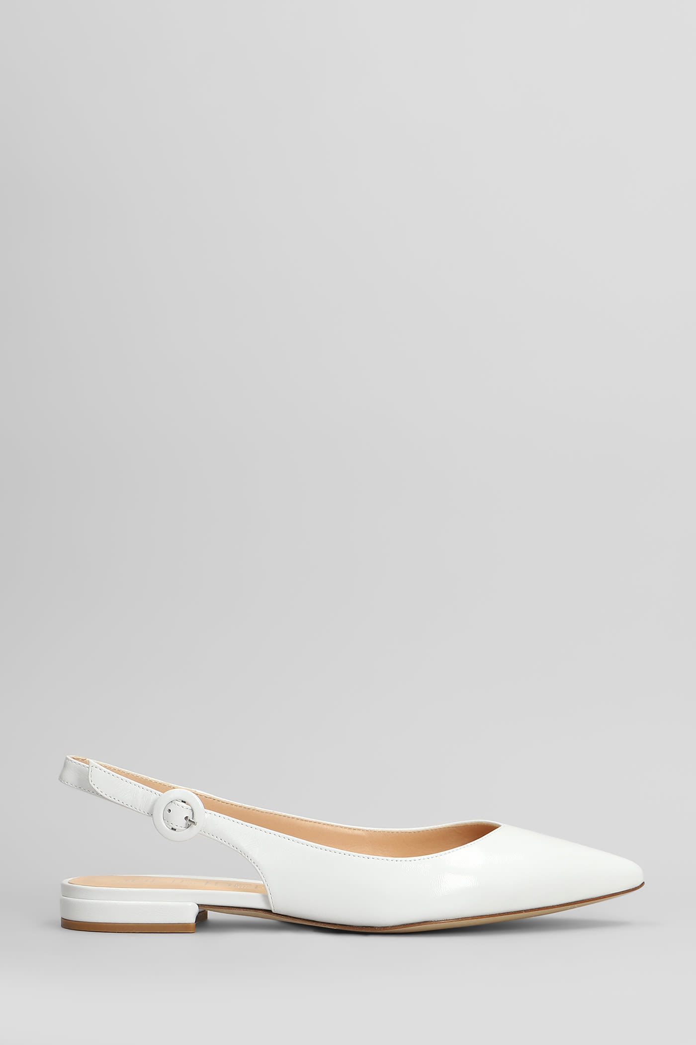 Julie Dee Ballet Flats In White Leather