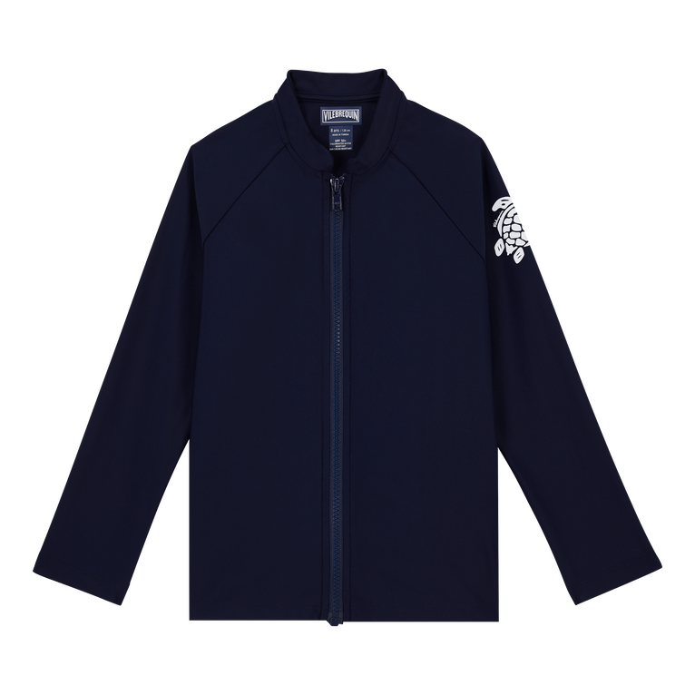 Vilebrequin Kids Zipper Long Sleeves Rashguard - Ginko-z - Blue - Size 10