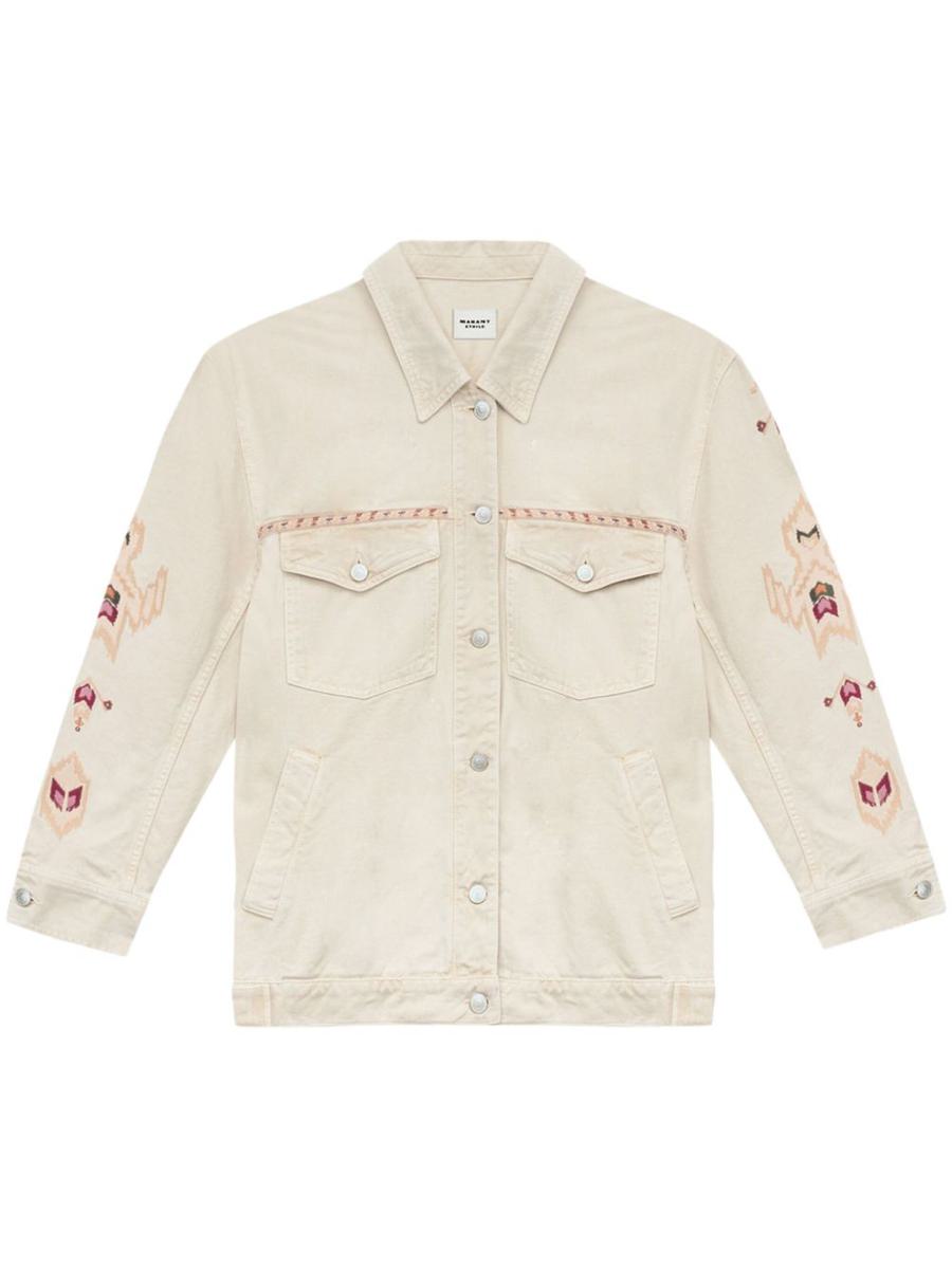 Isabel Marant Étoile Beige Denim Jacket With Sleeve Details