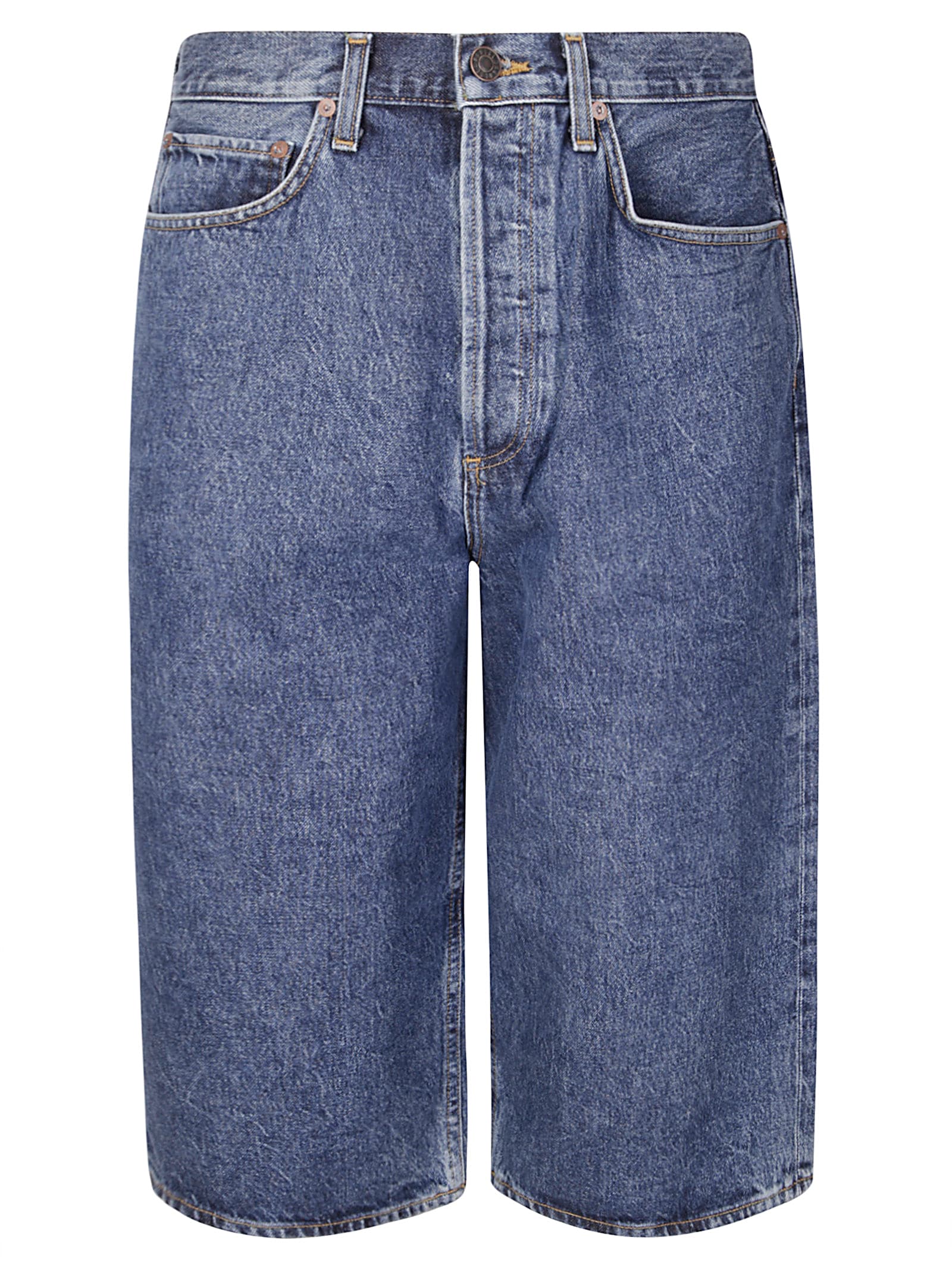 AGOLDE Beesley Short In Creased Indigo