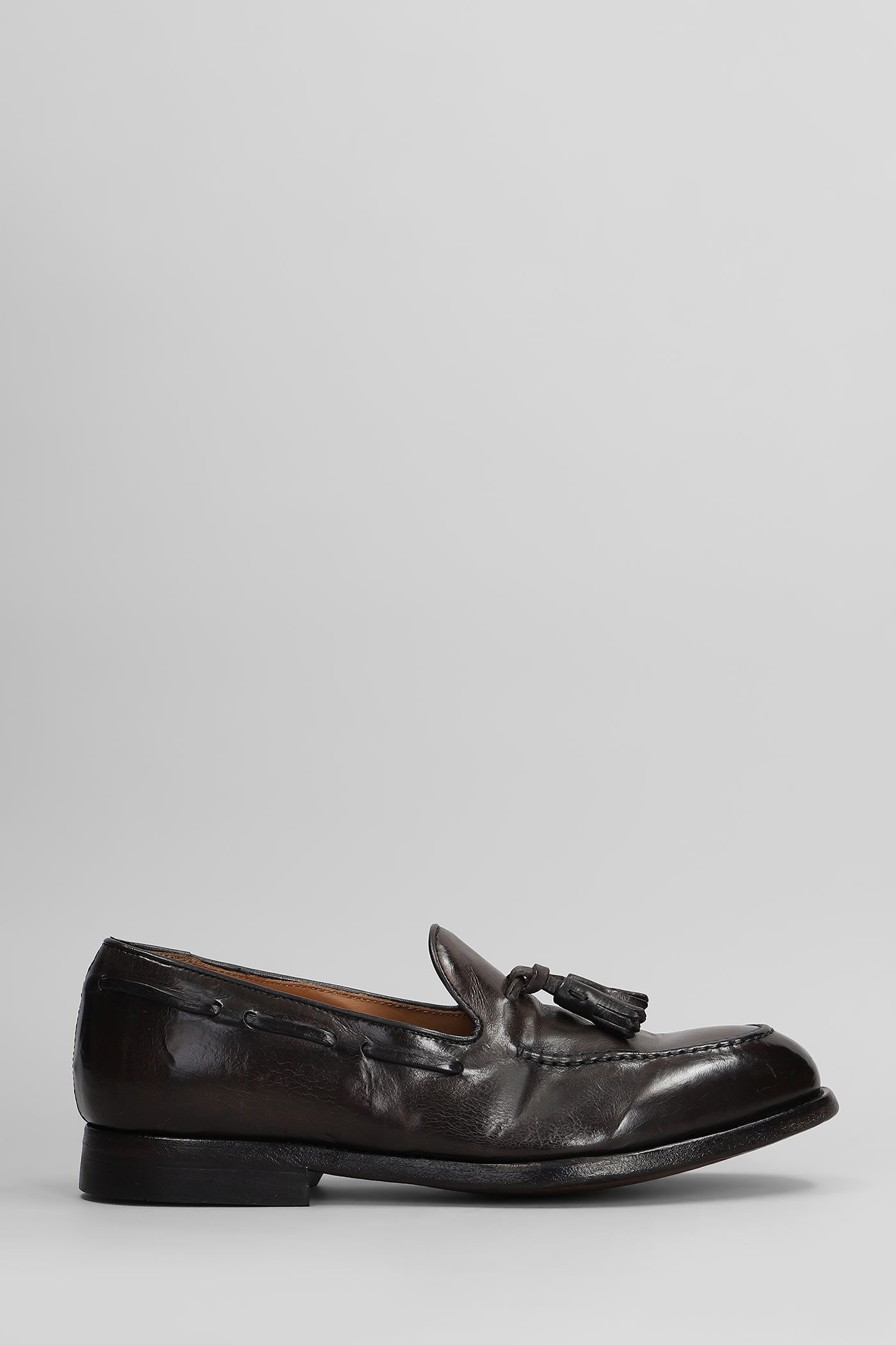 Green George Loafers In Dark Brown Leather