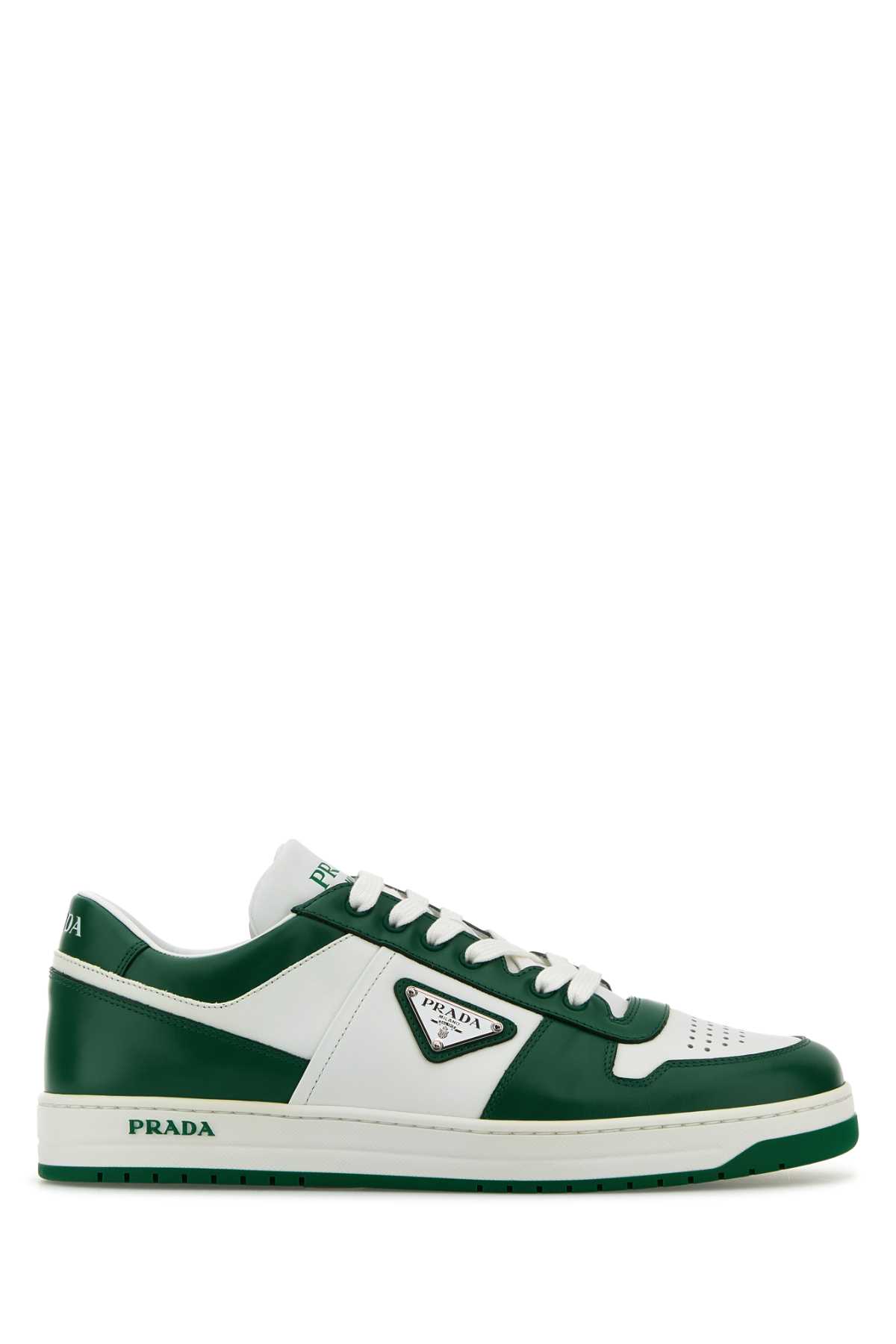 Prada Two-tone Leather Downtown Sneakers