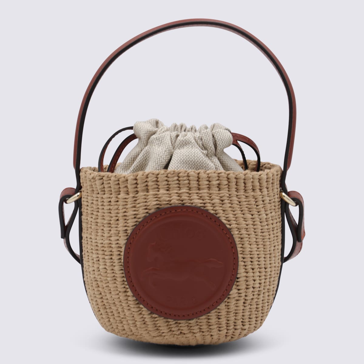 Chloé Brown Raffia Mini Horse Satchel