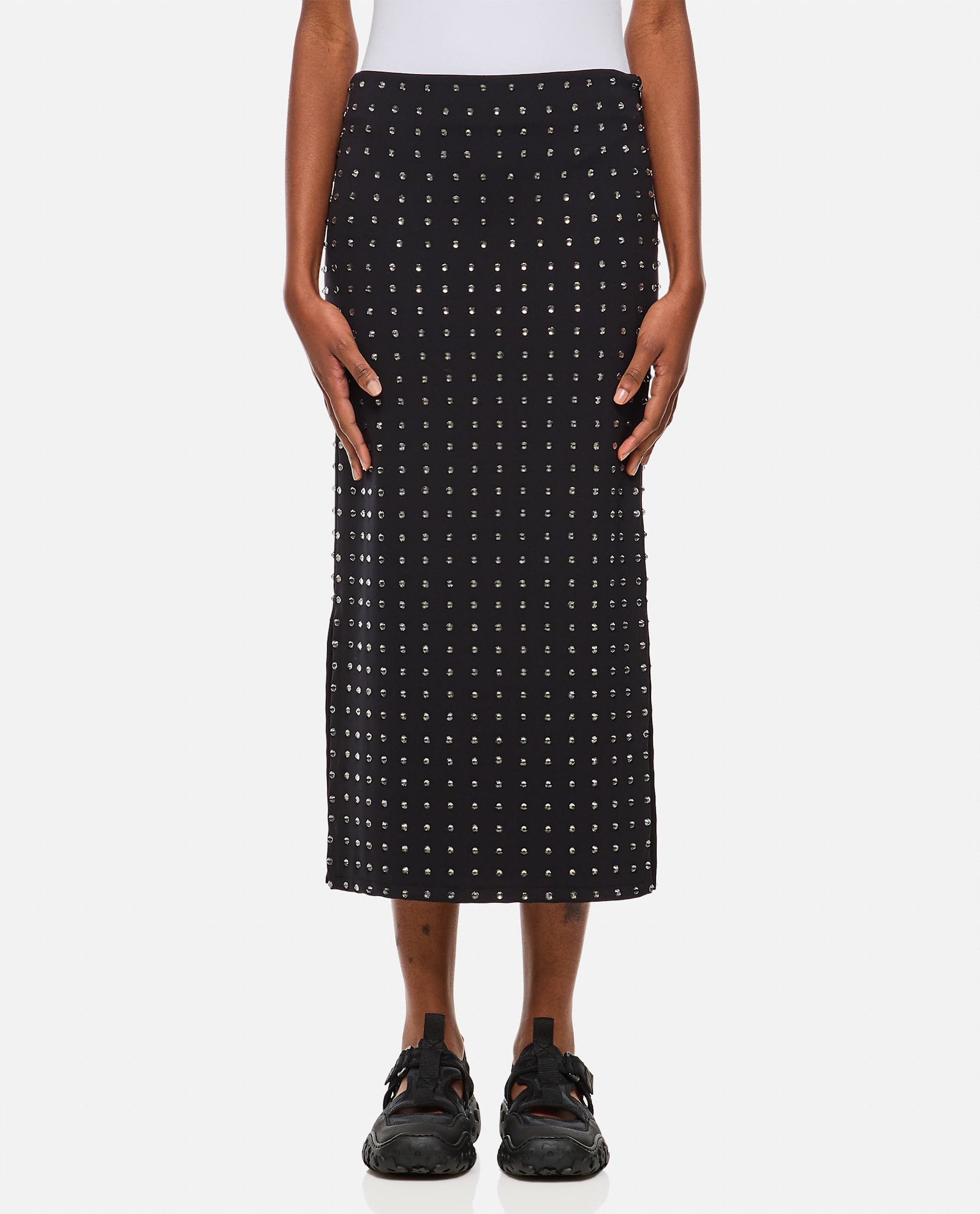 SportMax Nome Crystal Lycra Midi Skirt