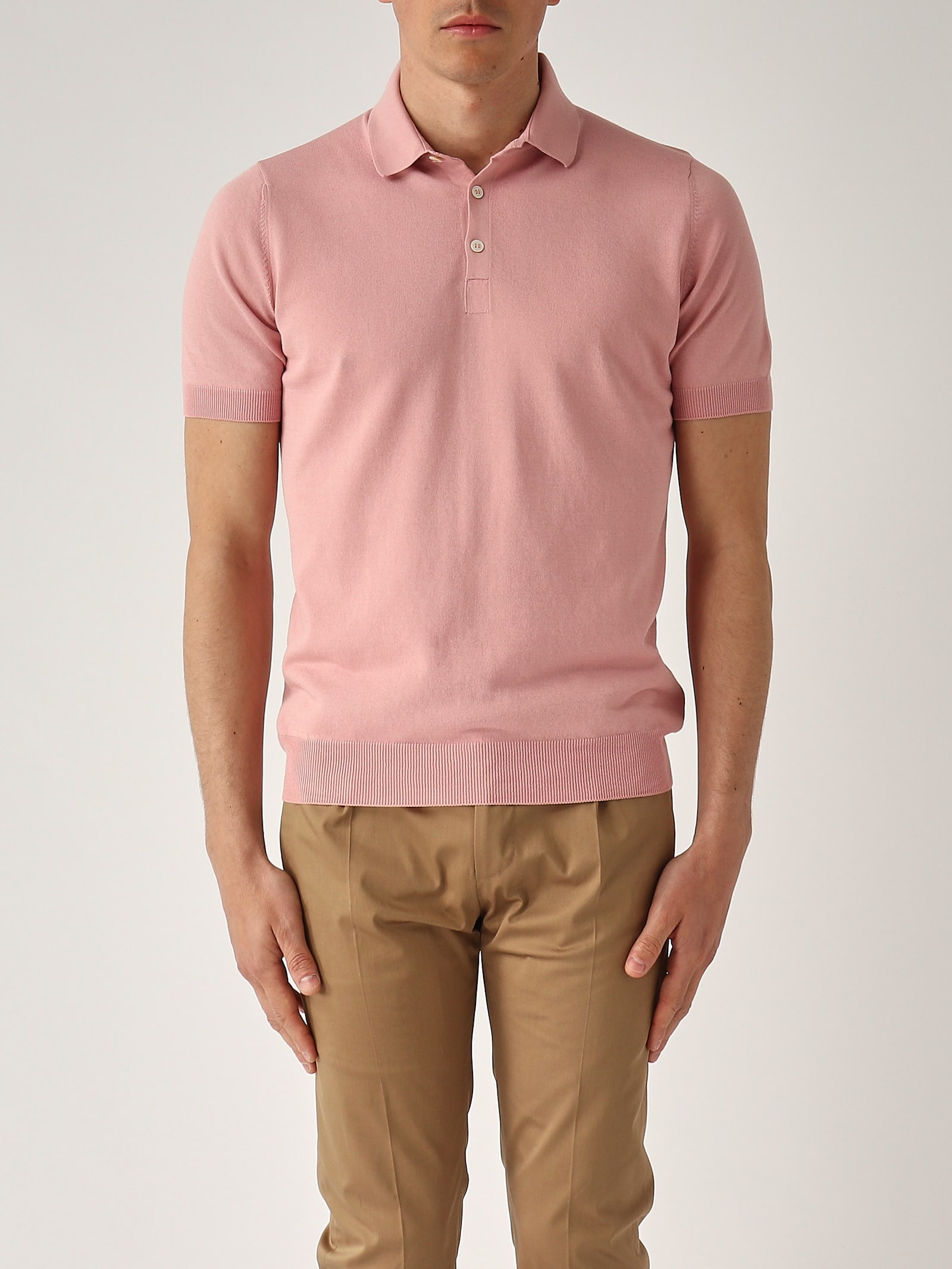 Gran Sasso Polo M/c 3 Bottoni Con Balza In Fresh Cotton Polo