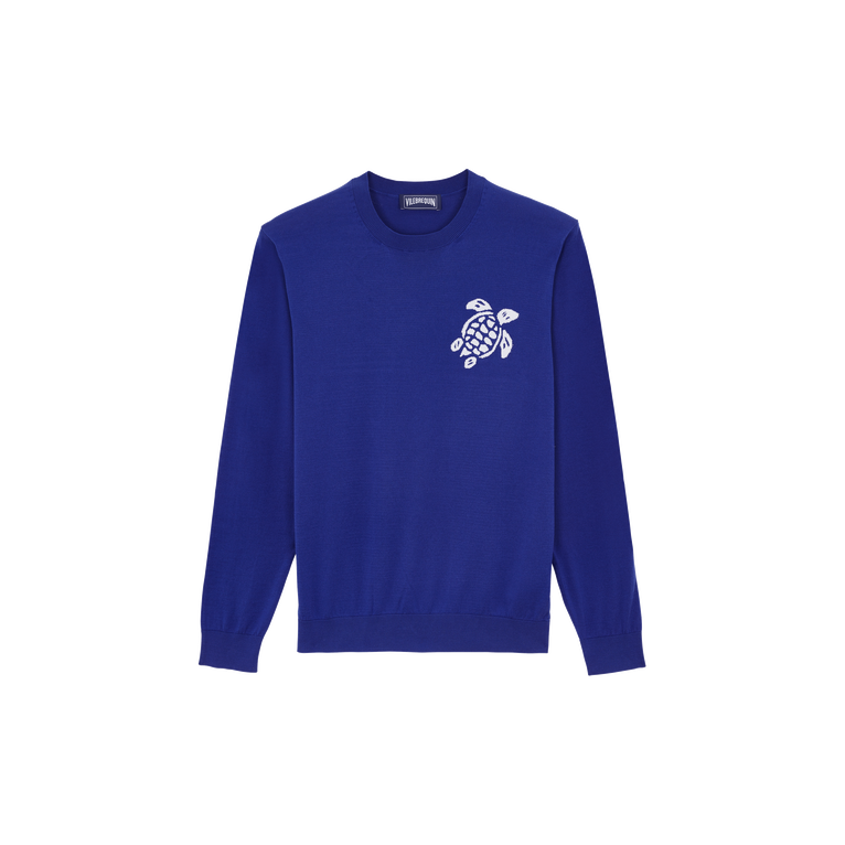 Vilebrequin Men Cotton Sweater Turtle - Rayol - Blue - Size S