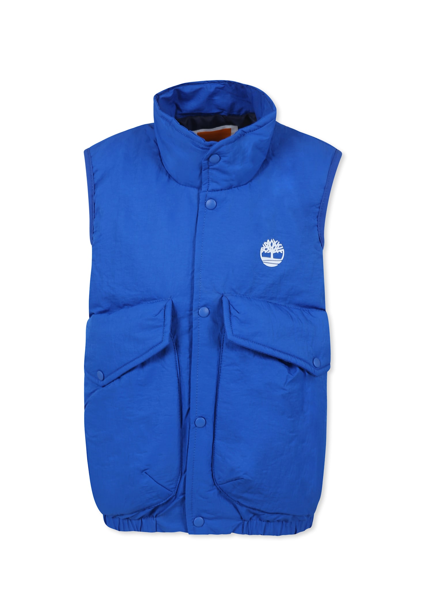 Timberland Light Blue Gilet For Boy With Tree