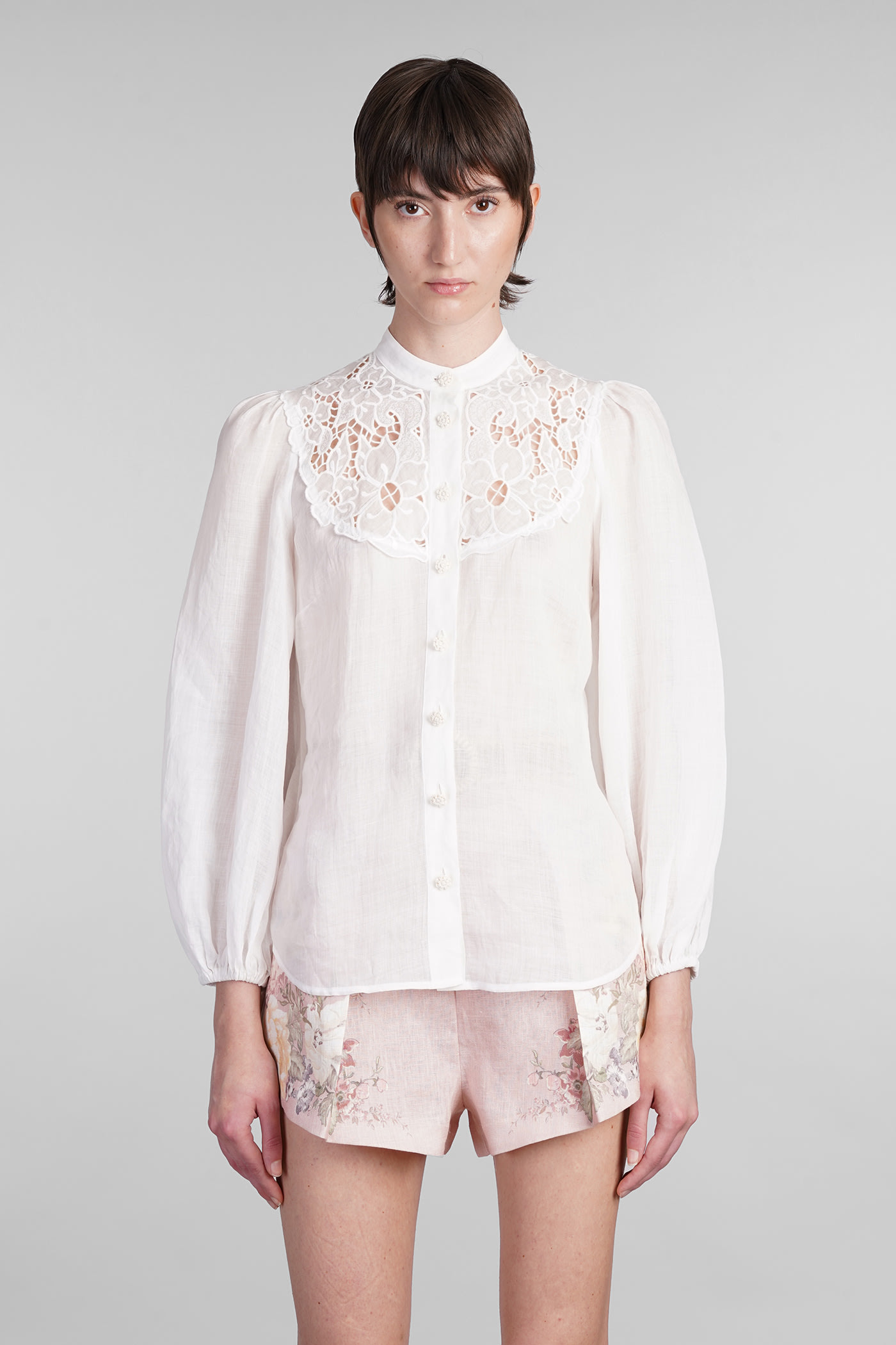 Zimmermann Shirt In White Ramie
