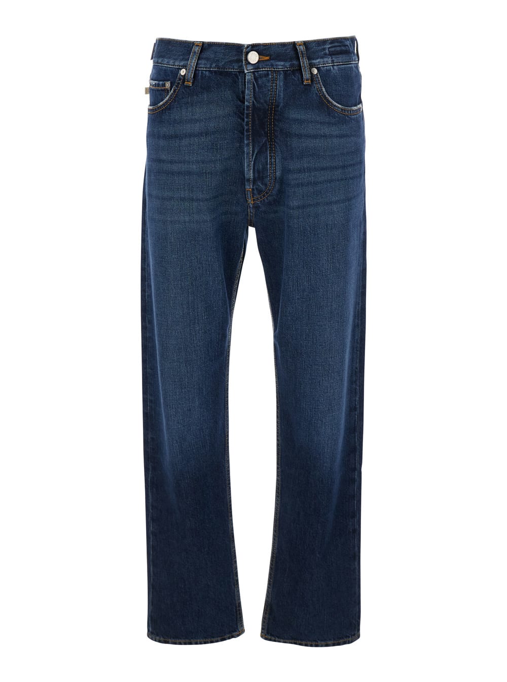 Jacob Cohen Blue Jeans With Logo Patch On The Rear In Denim Man