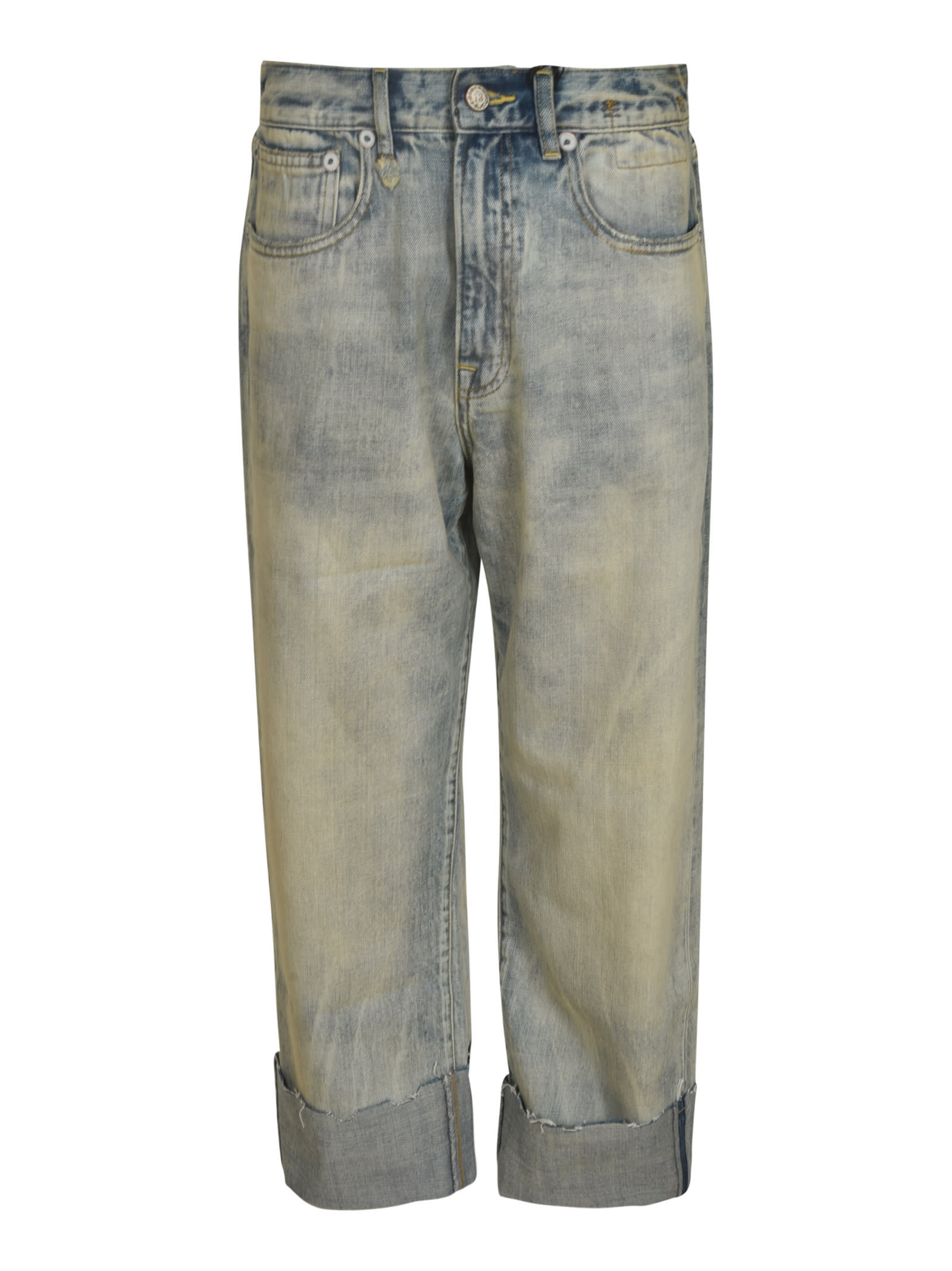 R13 Vintage Effect 5 Pockets Jeans