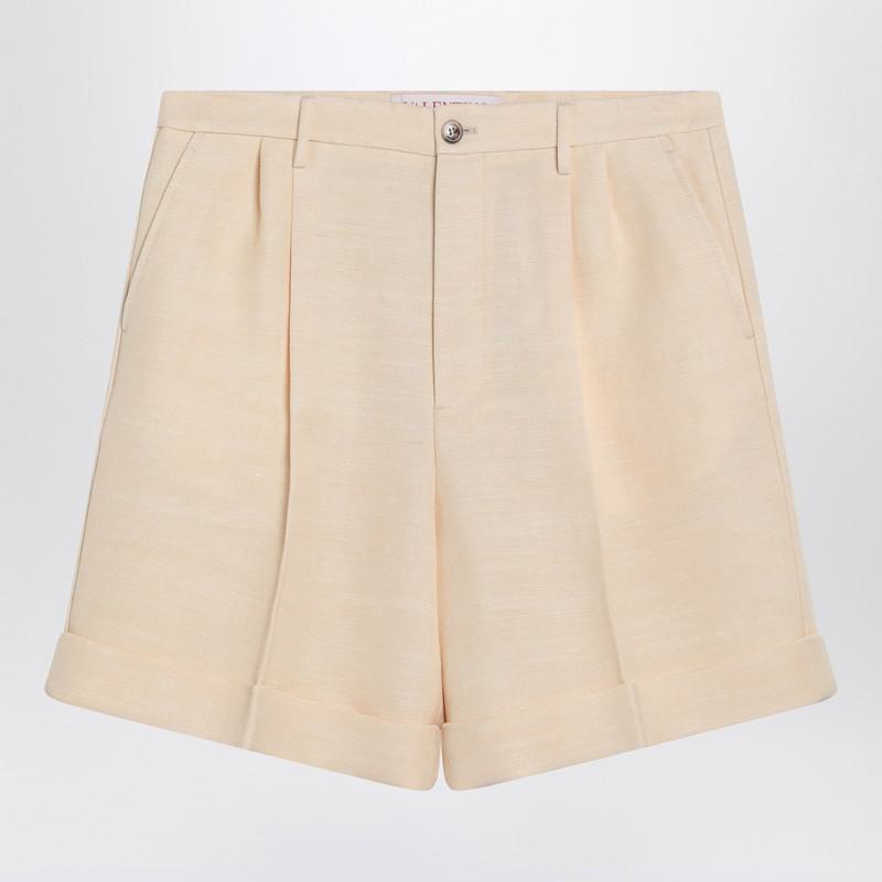 Valentino Garavani Butter-Coloured Bermuda Shorts With Turn-Ups