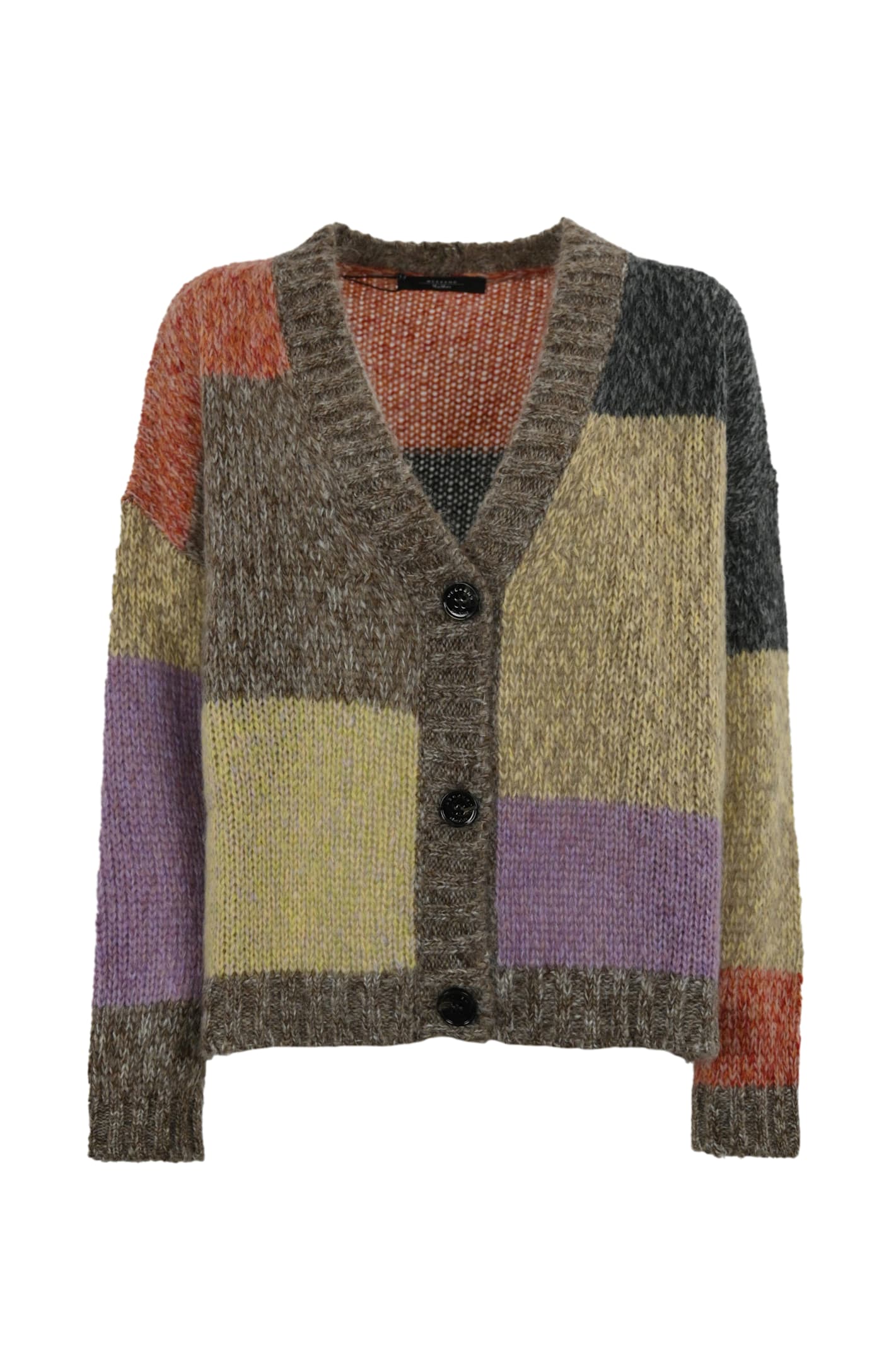 Weekend Max Mara Oversized Multicolor Mohair Chine Cardigan