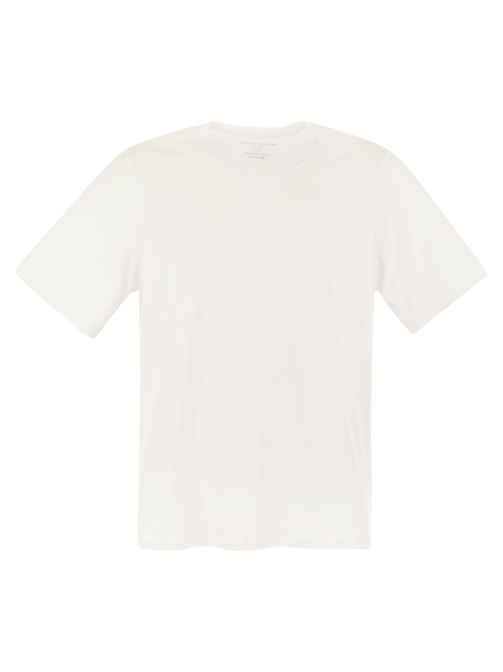 Majestic Filatures Short-sleeved T-shirt In Lyocell And Cotton