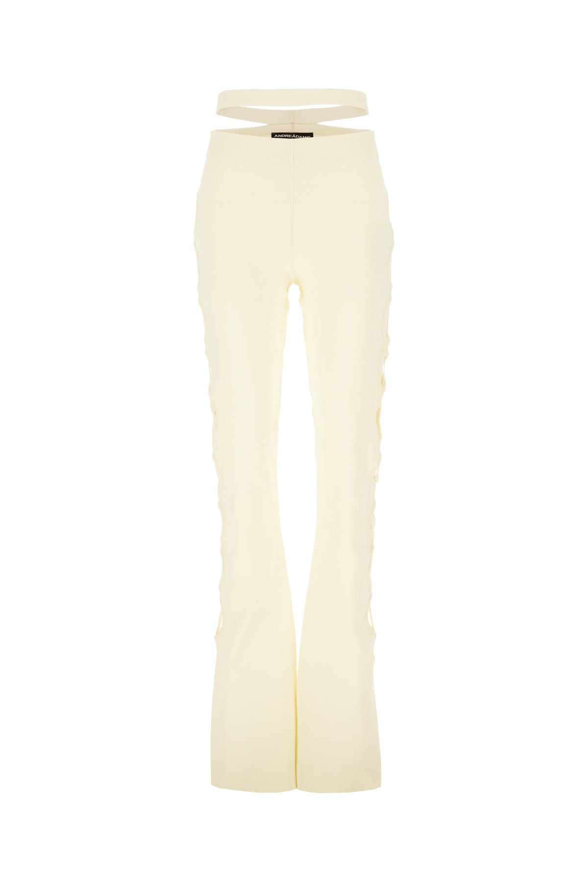 ANDREĀDAMO Ivory Stretch Viscose Blend Pants