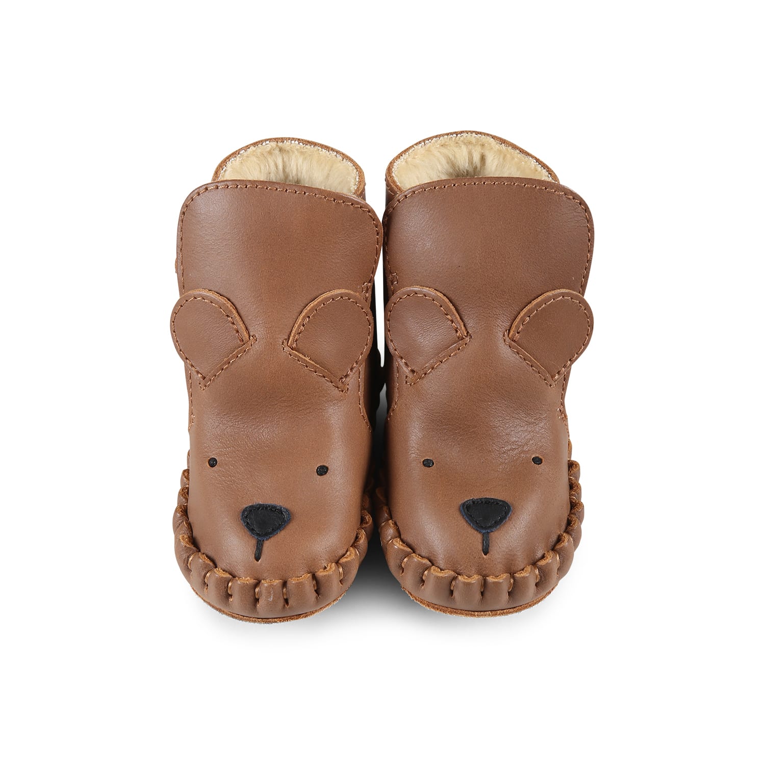 Donsje Brown Ankle Boots For Babykids With Bear