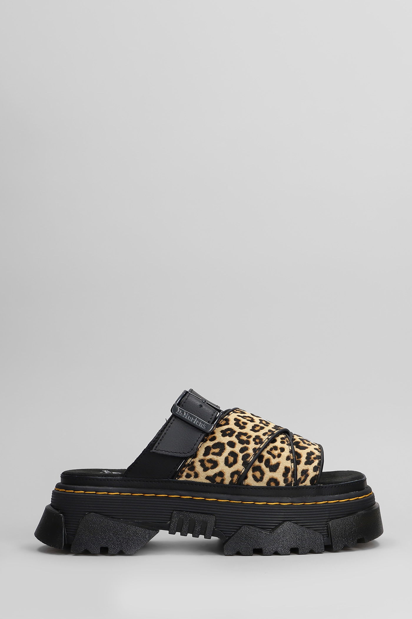 Dr. Martens Mattison Slide Slipper-mule In Black Leather