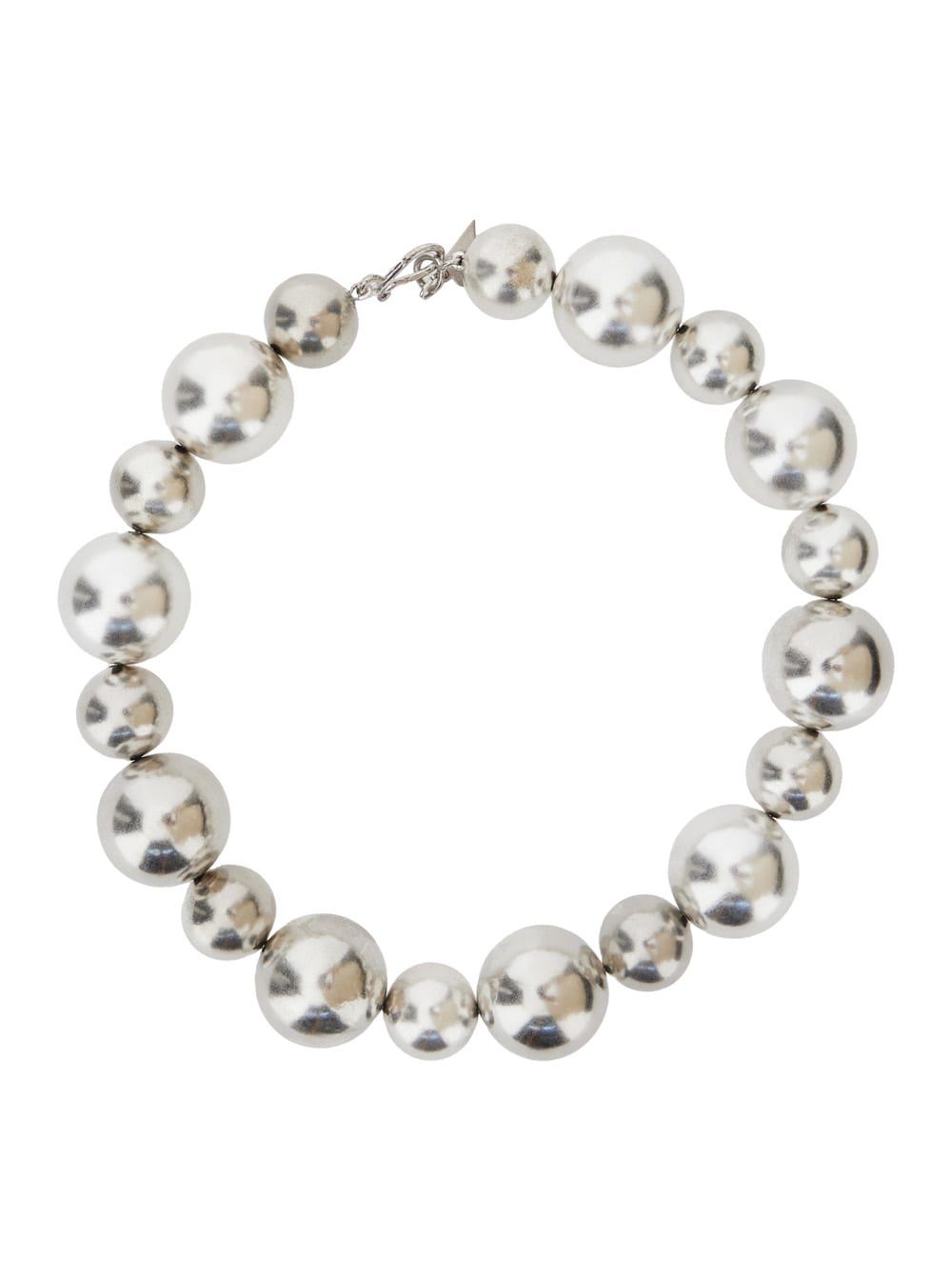 Forte_Forte Metallic Beaded Necklace With Rear Closure In Brass Woman