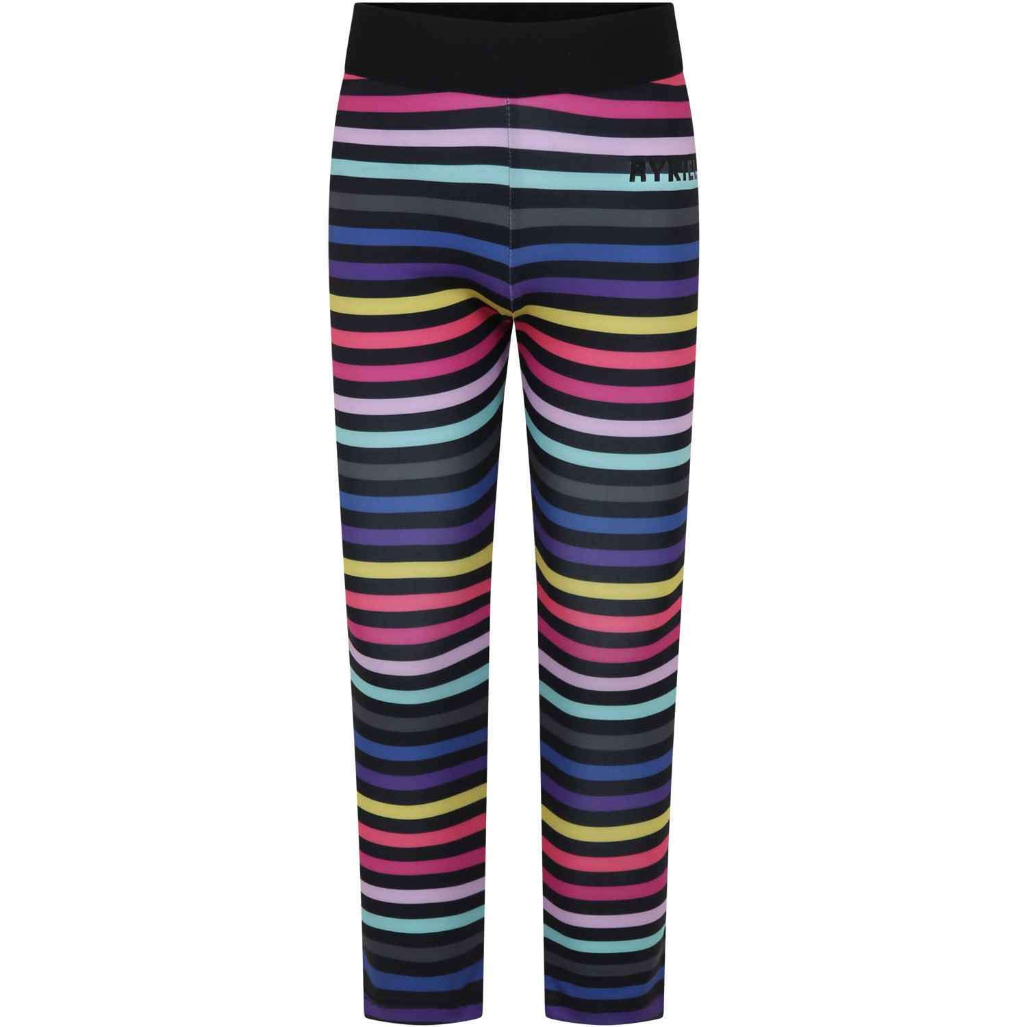 Rykiel Enfant Black Leggings For Girl With Logo