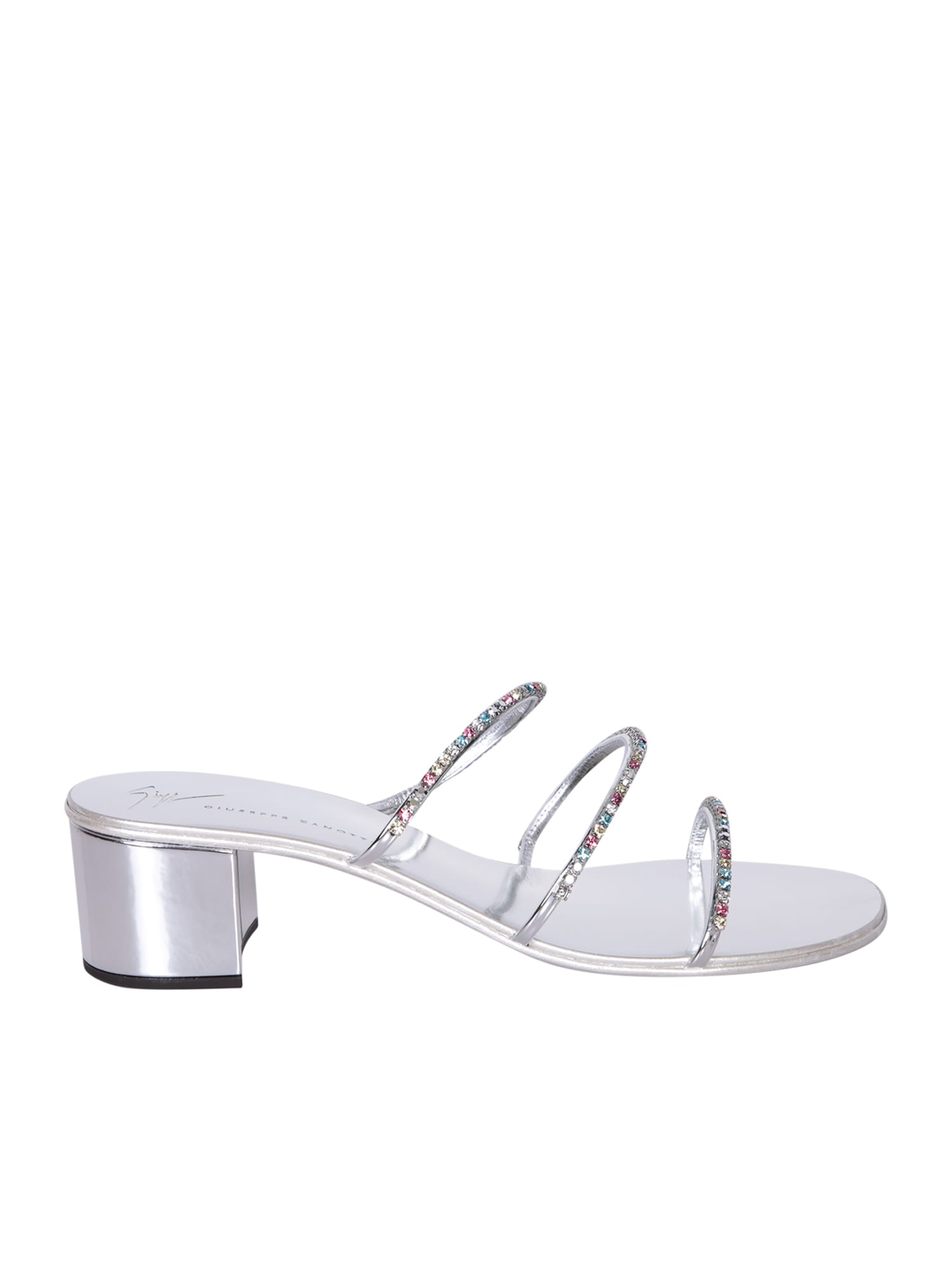 Giuseppe Zanotti Dark Colorful White Sandals
