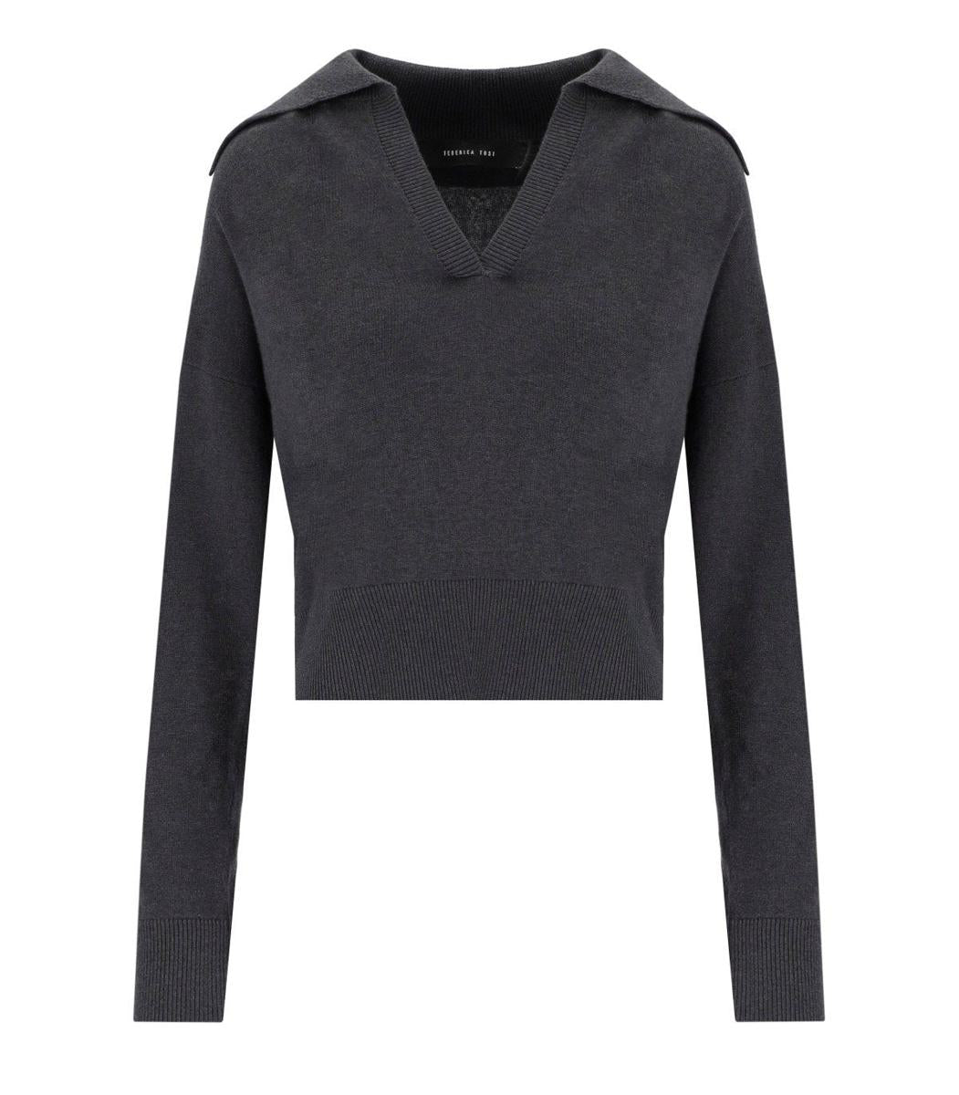 Federica Tosi Dark Grey Polo Sweater