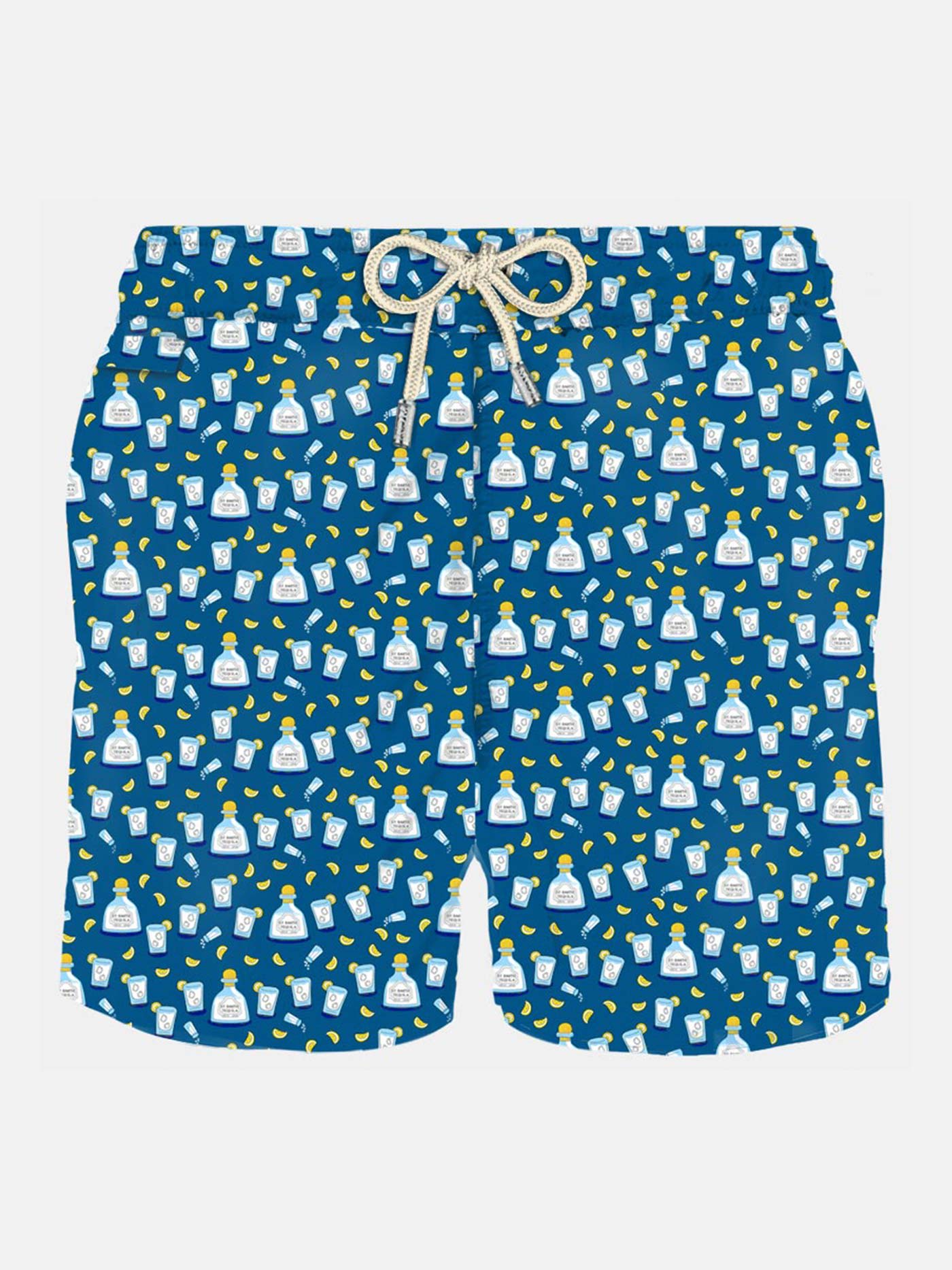 MC2 Saint Barth Man Light Fabric Swim Shorts With Tequila Print