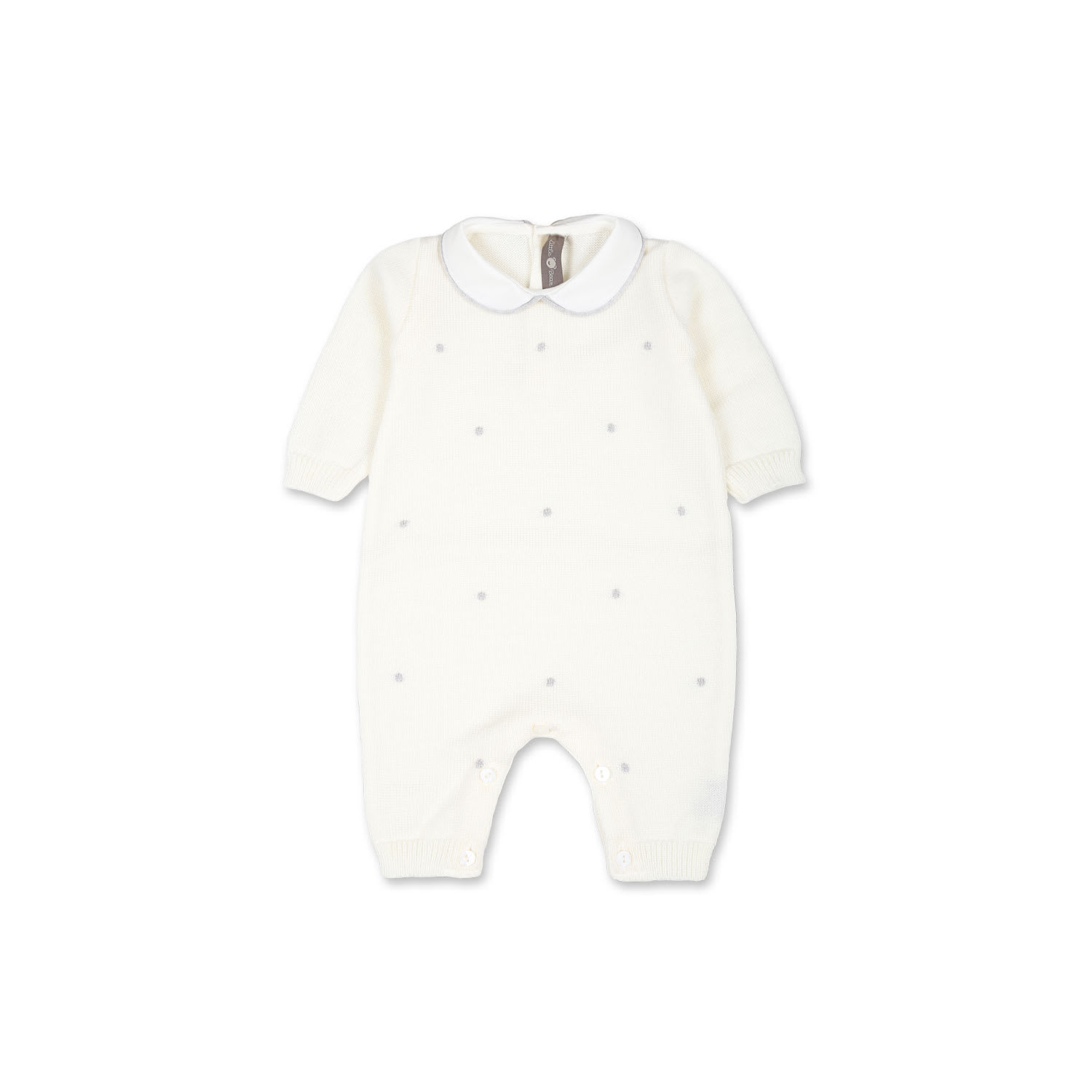 Little Bear White Babygrow For Baby Girl With Polka Dots