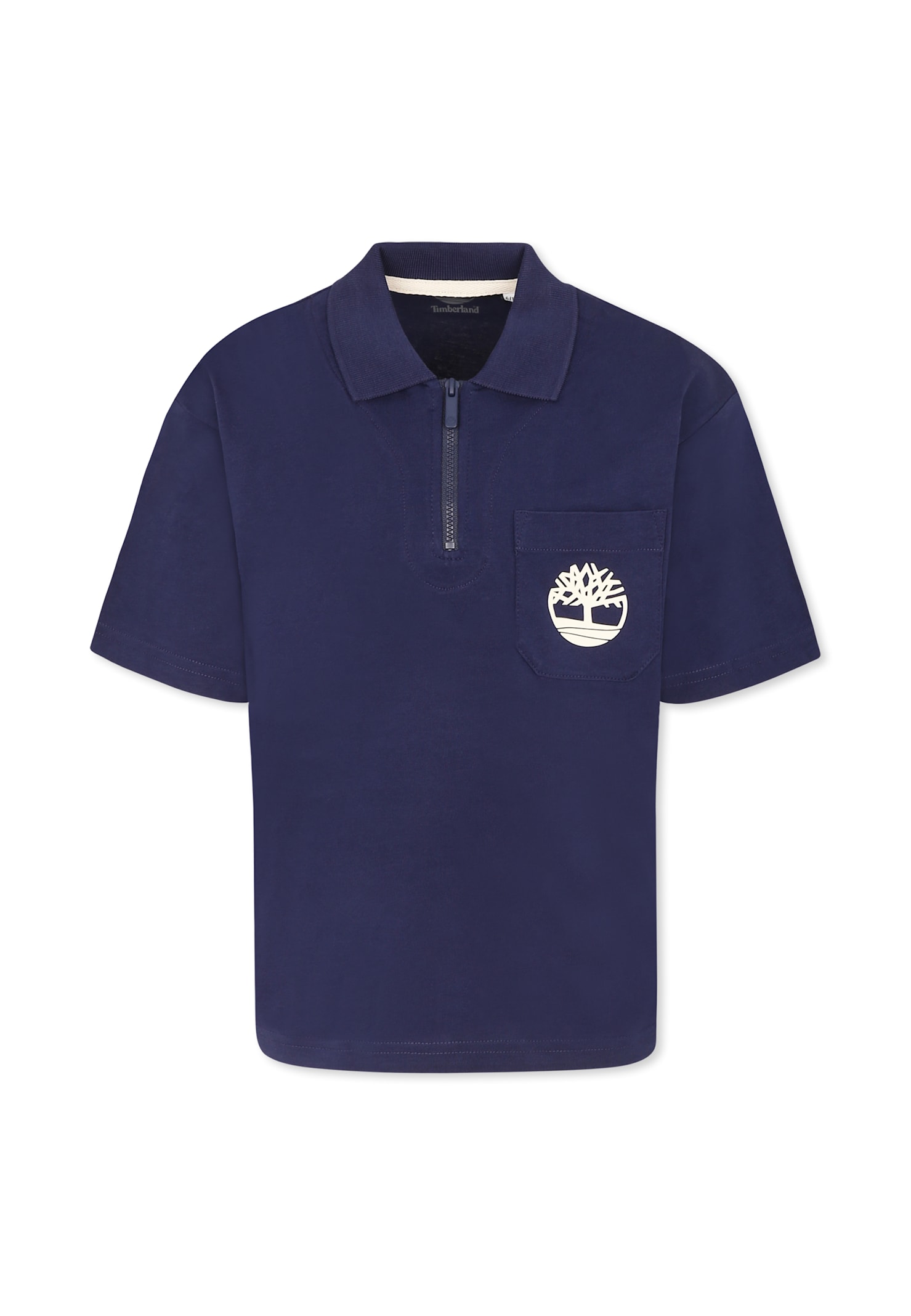 Timberland Blue Polo Shirt For Boy With Tree