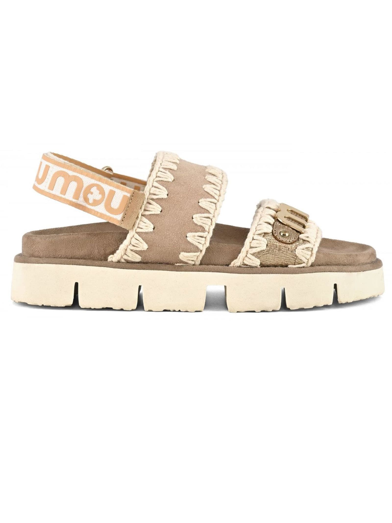 Mou Bio Sandal Back Strap Suede & Leather