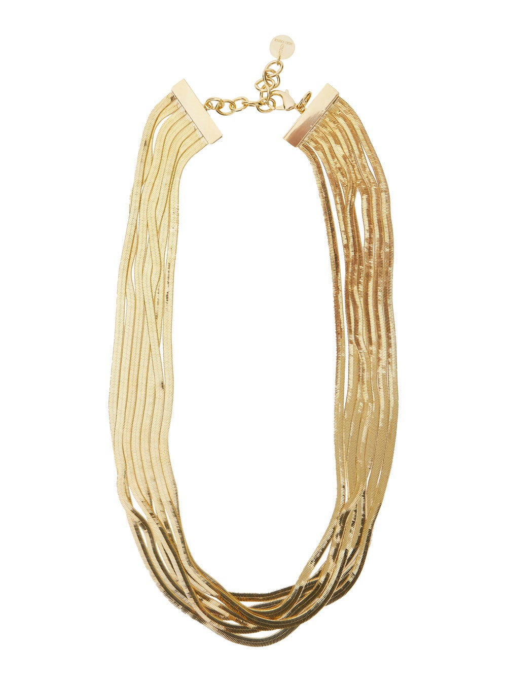Silvia Gnecchi imperial Long Gold-colored Necklace With Adjustable Clasp And Metallic Pendant With Logo In Brass Woman