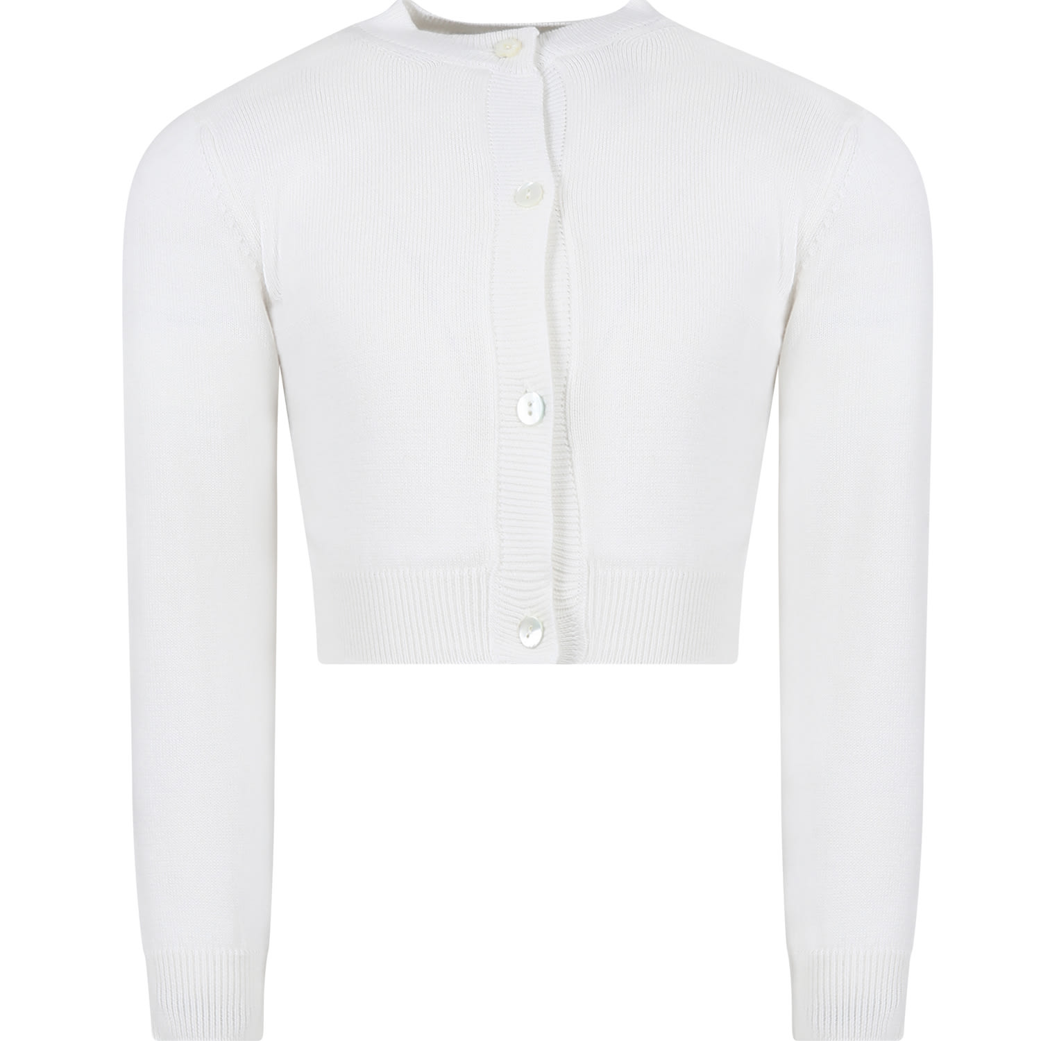 Simonetta White Cardigan For Girl