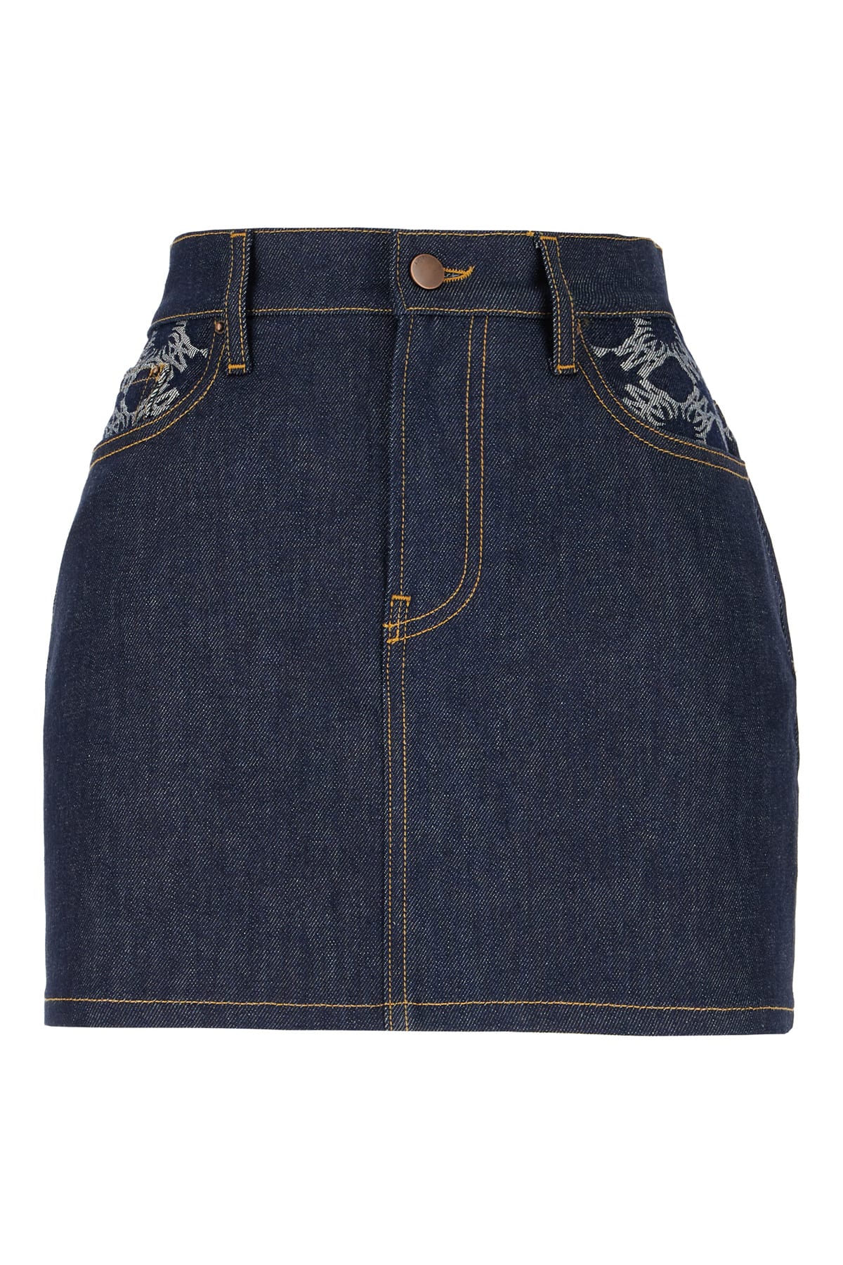 AMIRI Blue Denim Mini Skirt