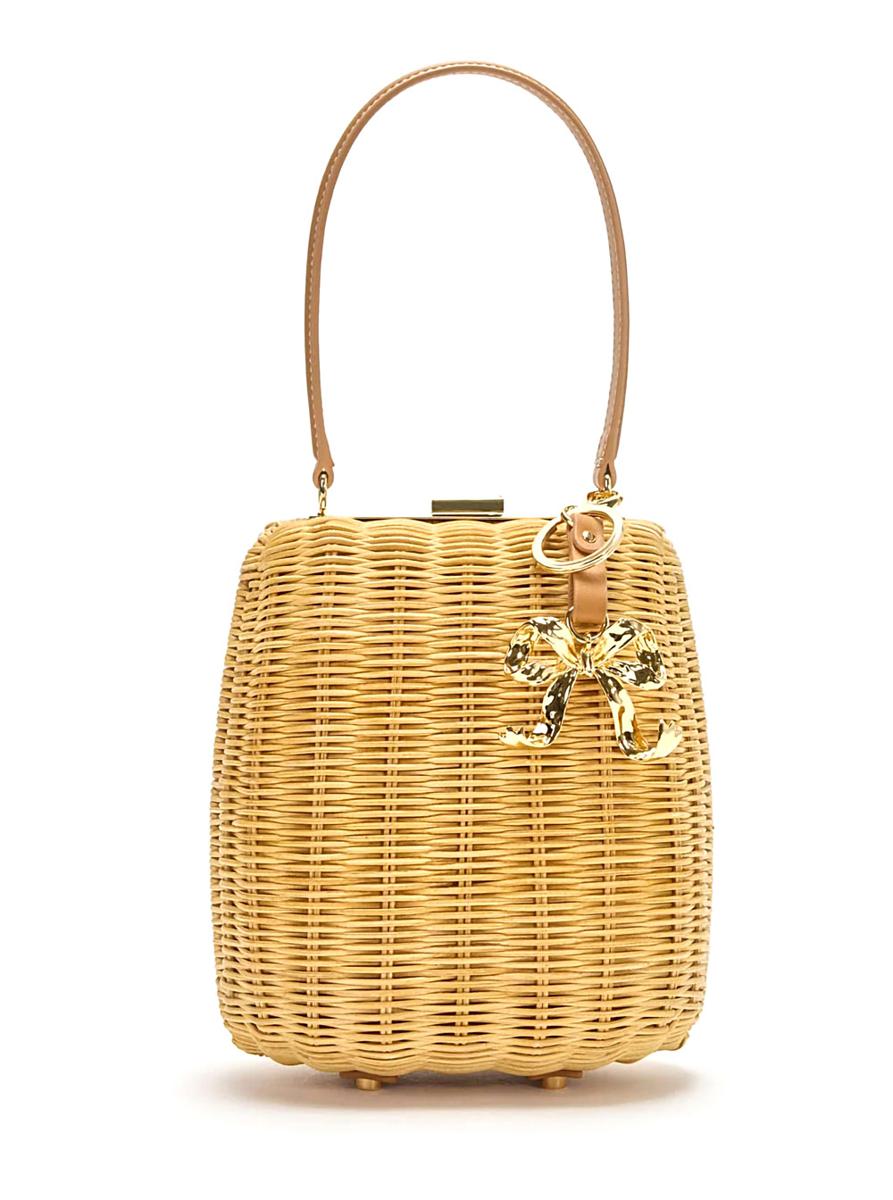 Brown Handbag With Removable Shoulder Strap And Keychain Detail In Tech Fabric Woman