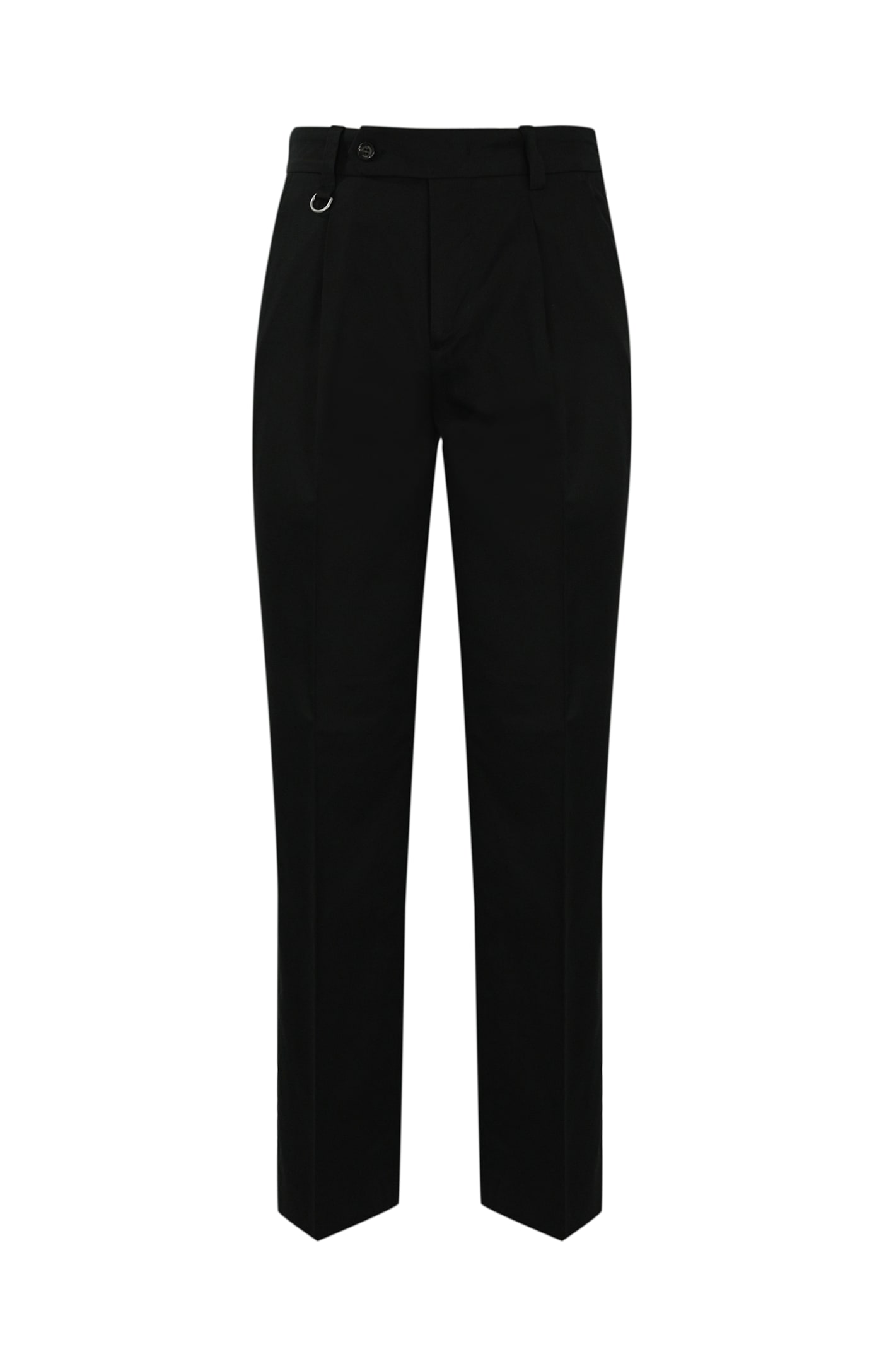 Paolo Pecora Chino Trousers With Pleats In Cotton Blend