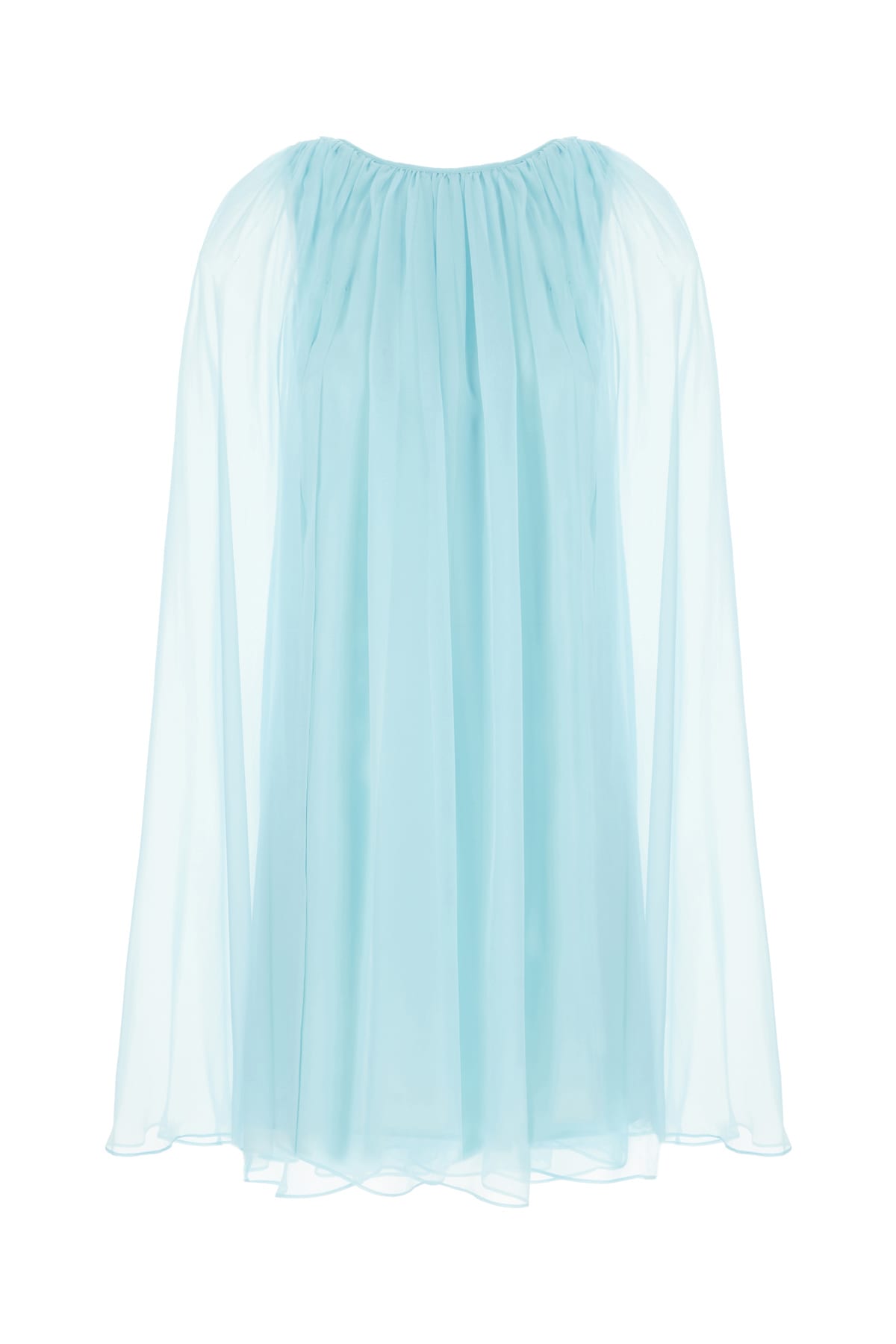 Max Mara Pianoforte Light-blue Silk Mini Dress