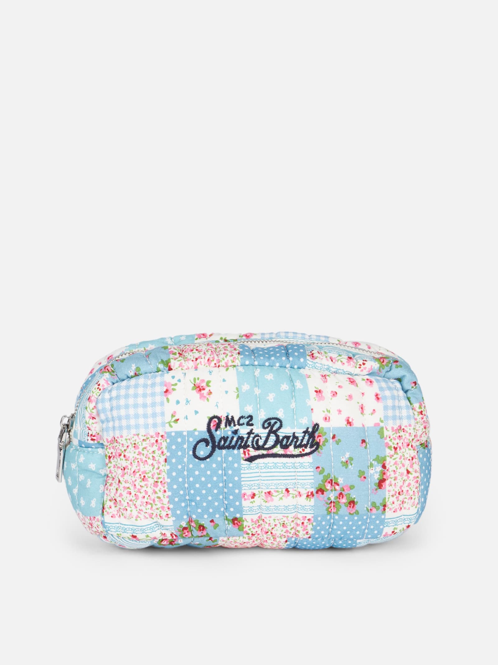 MC2 Saint Barth Light Blue Flower Quilted Soft Pouch