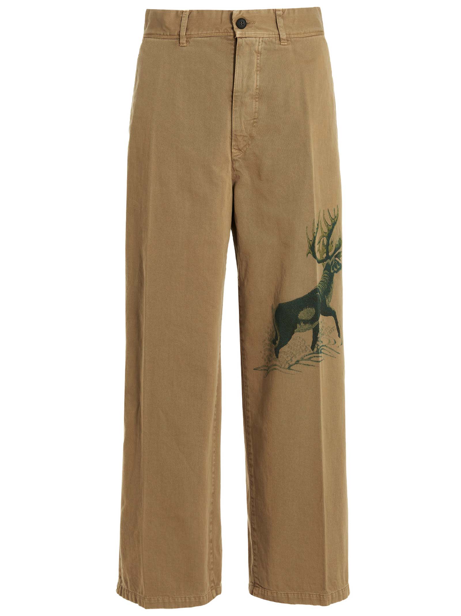 Incotex Red Printed Cotton Trousers