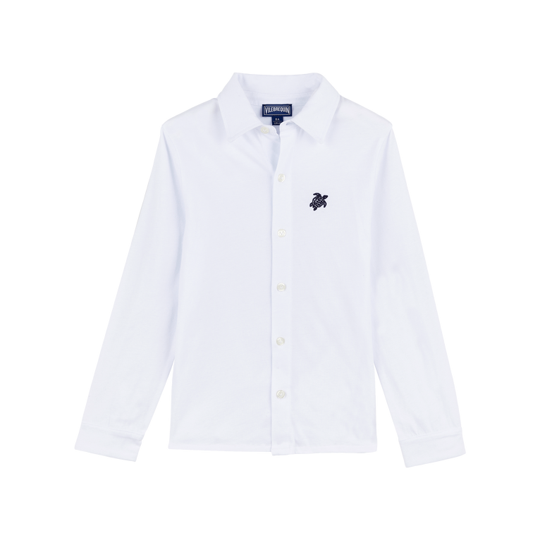 Vilebrequin Boys Organic Cotton Button-down Shirt Solid - Gauthier - White - Size 2