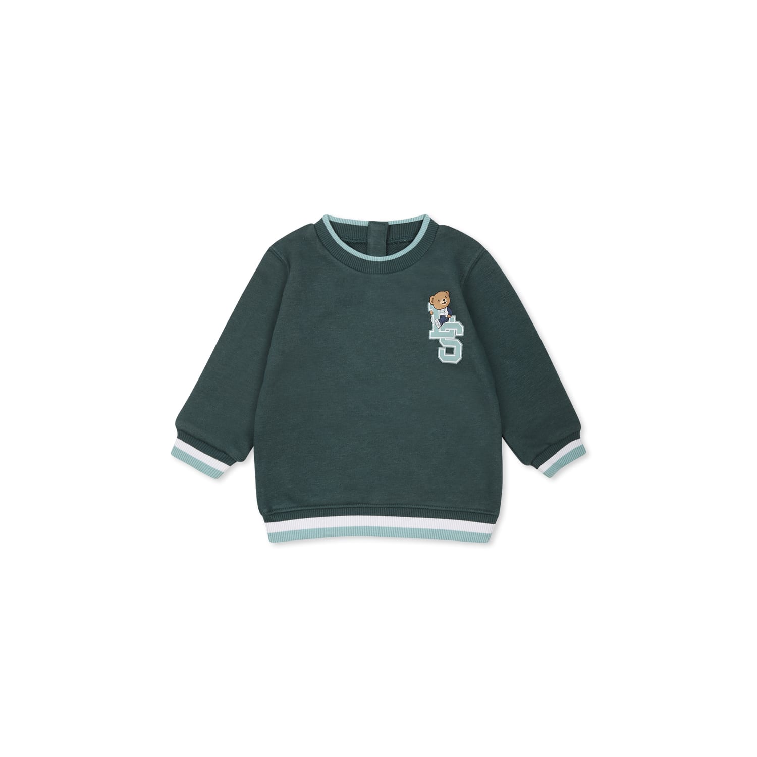 Levi's Green Sweatshirt For Baby Boy With Teddy Bear Print