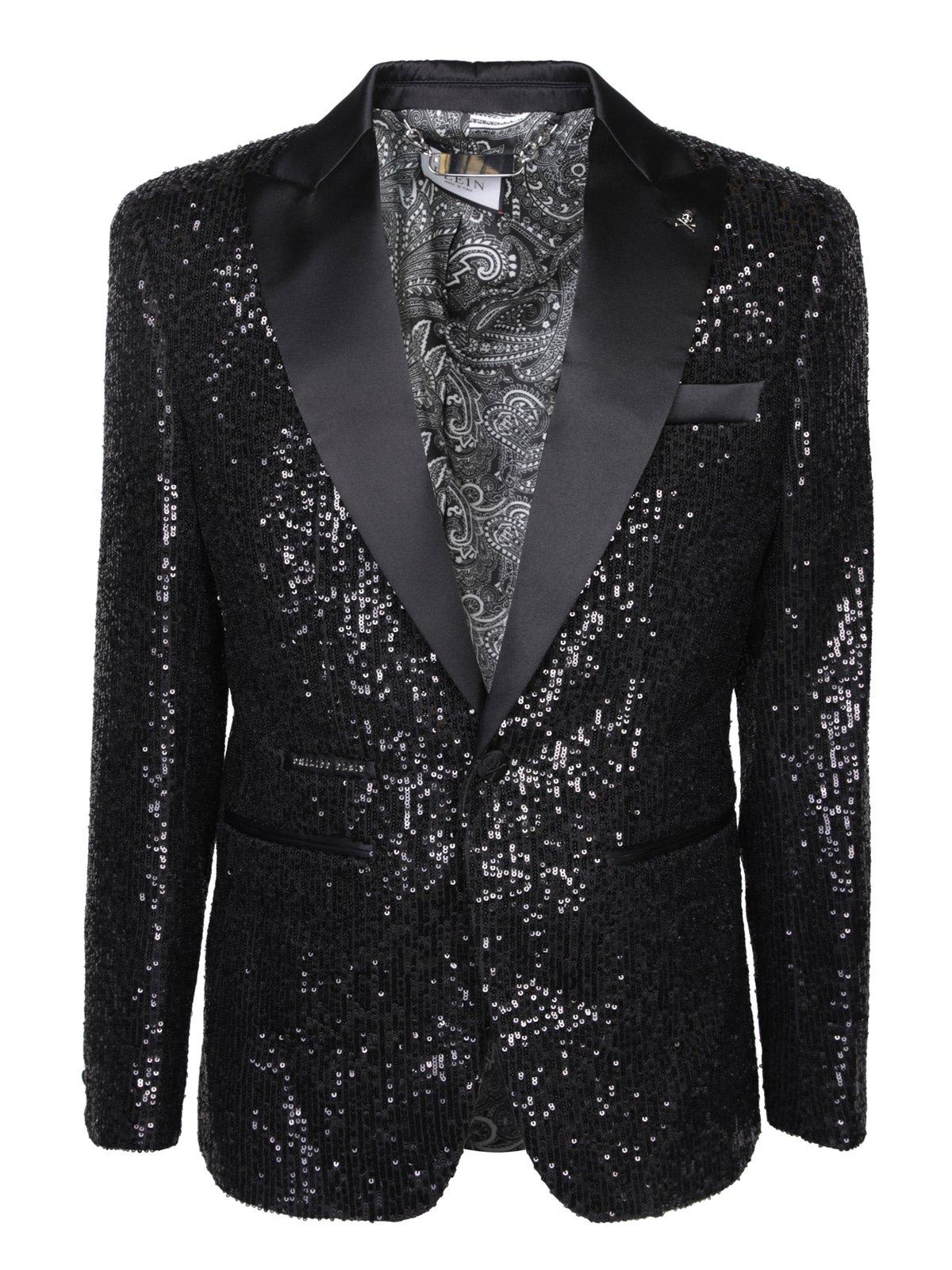 Philipp Plein Sequinned Single-breasted Blazer