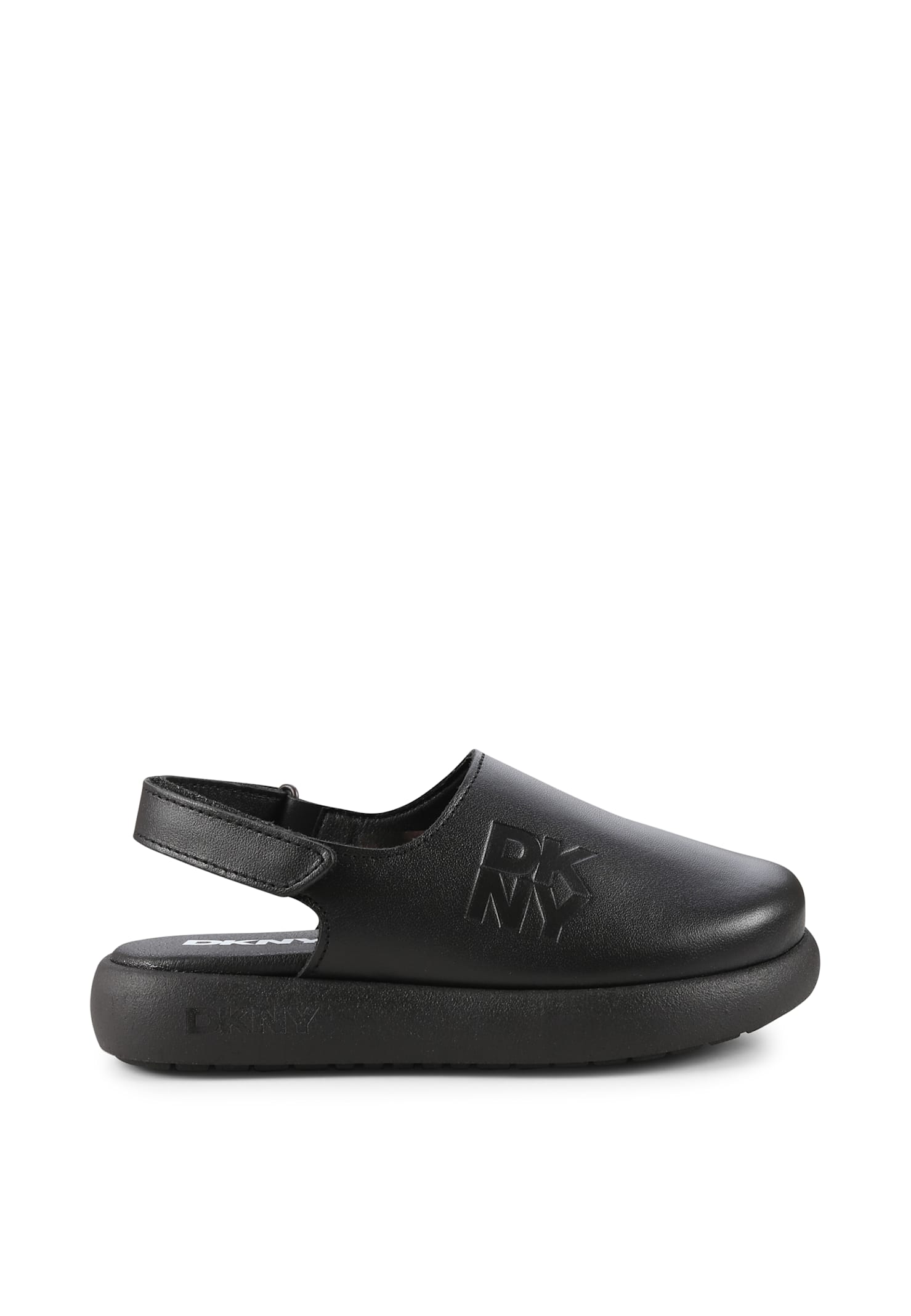 DKNY Black Sandals For Girl With Logo
