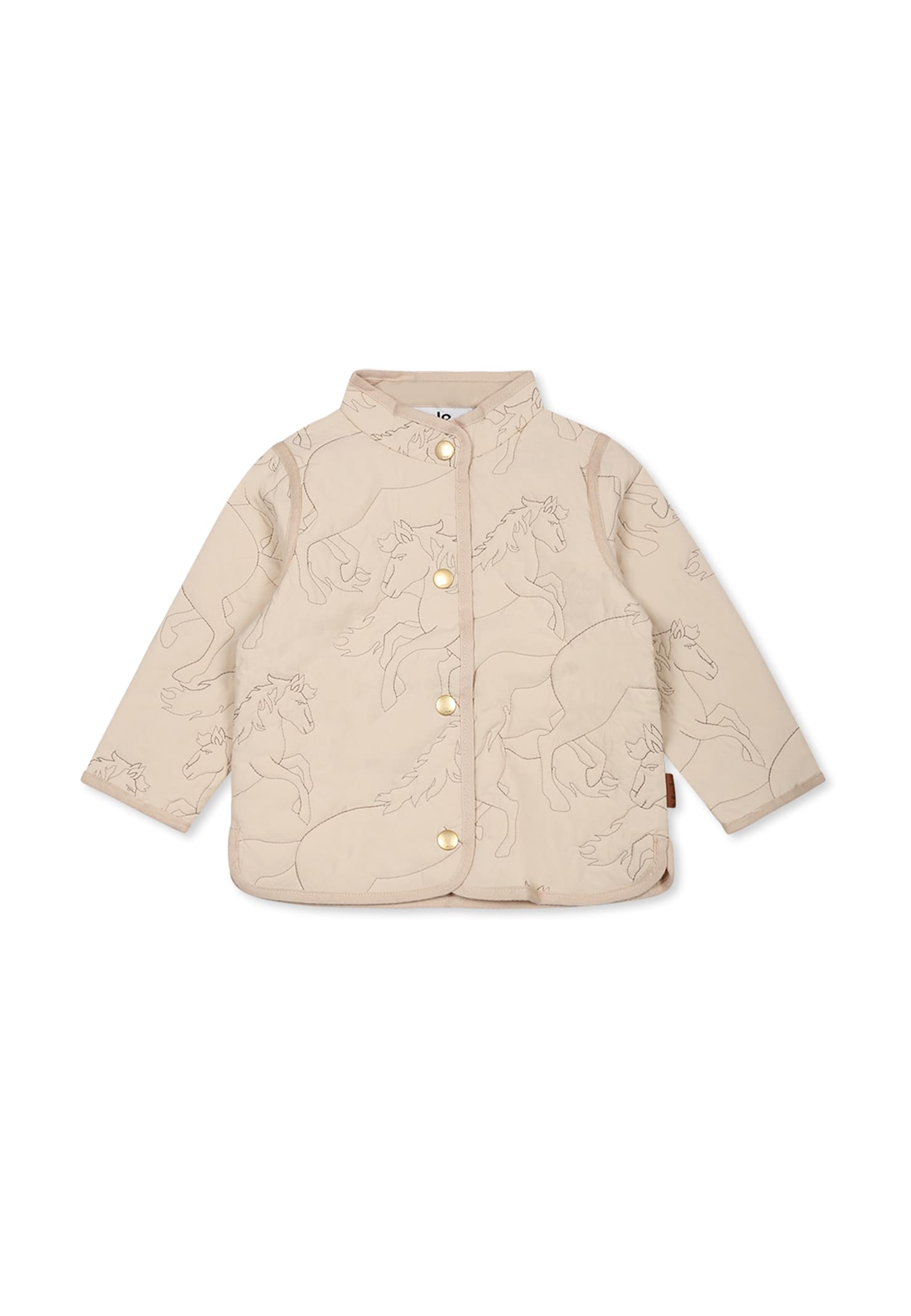Molo Ivory Down Jacket For Baby Girl With Horses