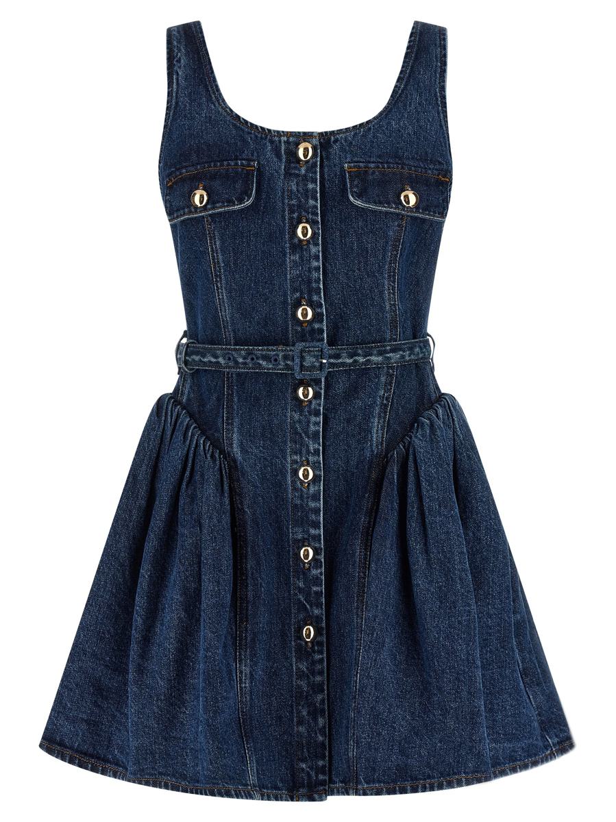 Self-Portrait 'Flared Denim Mini' Dress