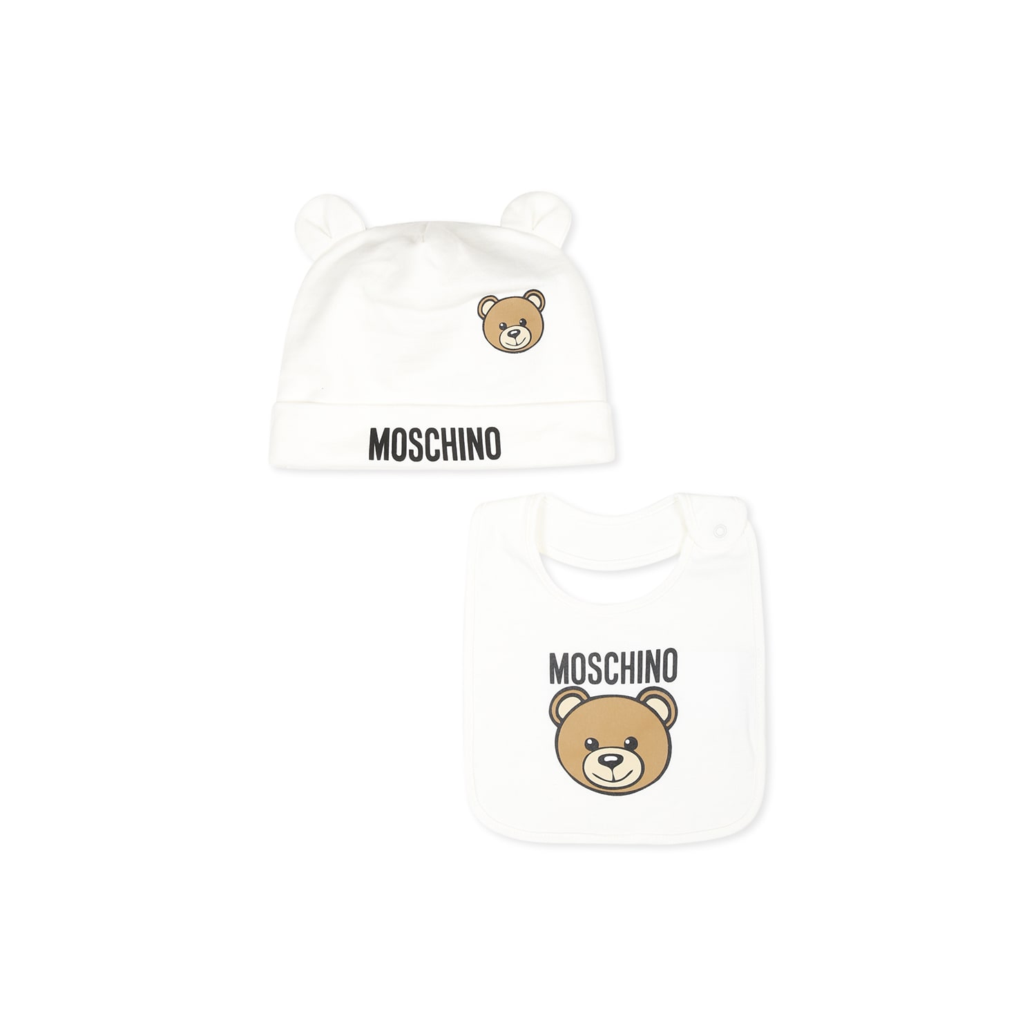 Moschino Ivory Accessory Set For Babykids With Teddy Bear